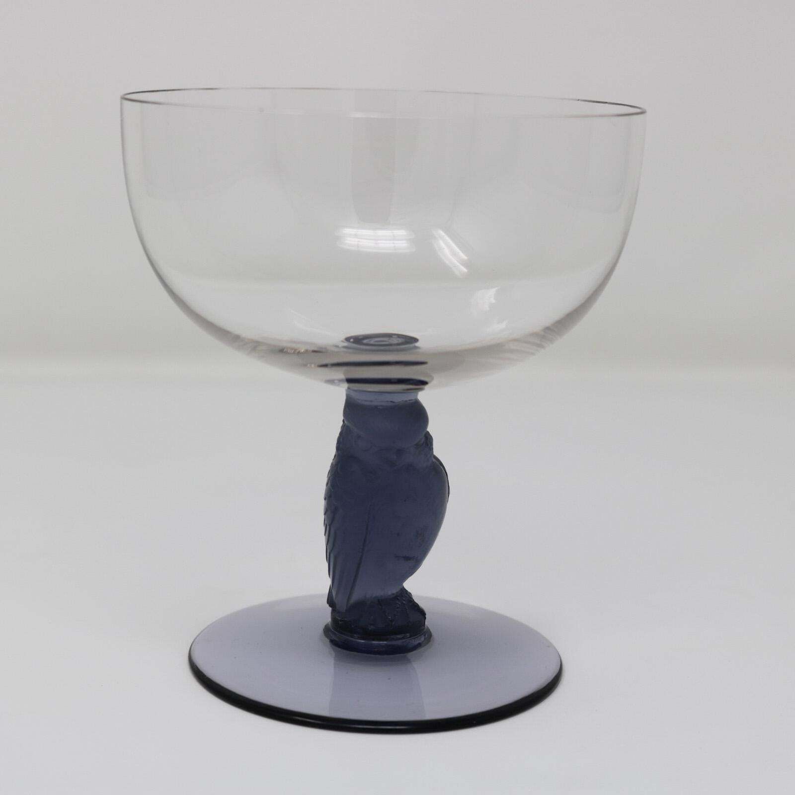 Rene Lalique Glass 'Rapace' Champagne Glass photo furniture