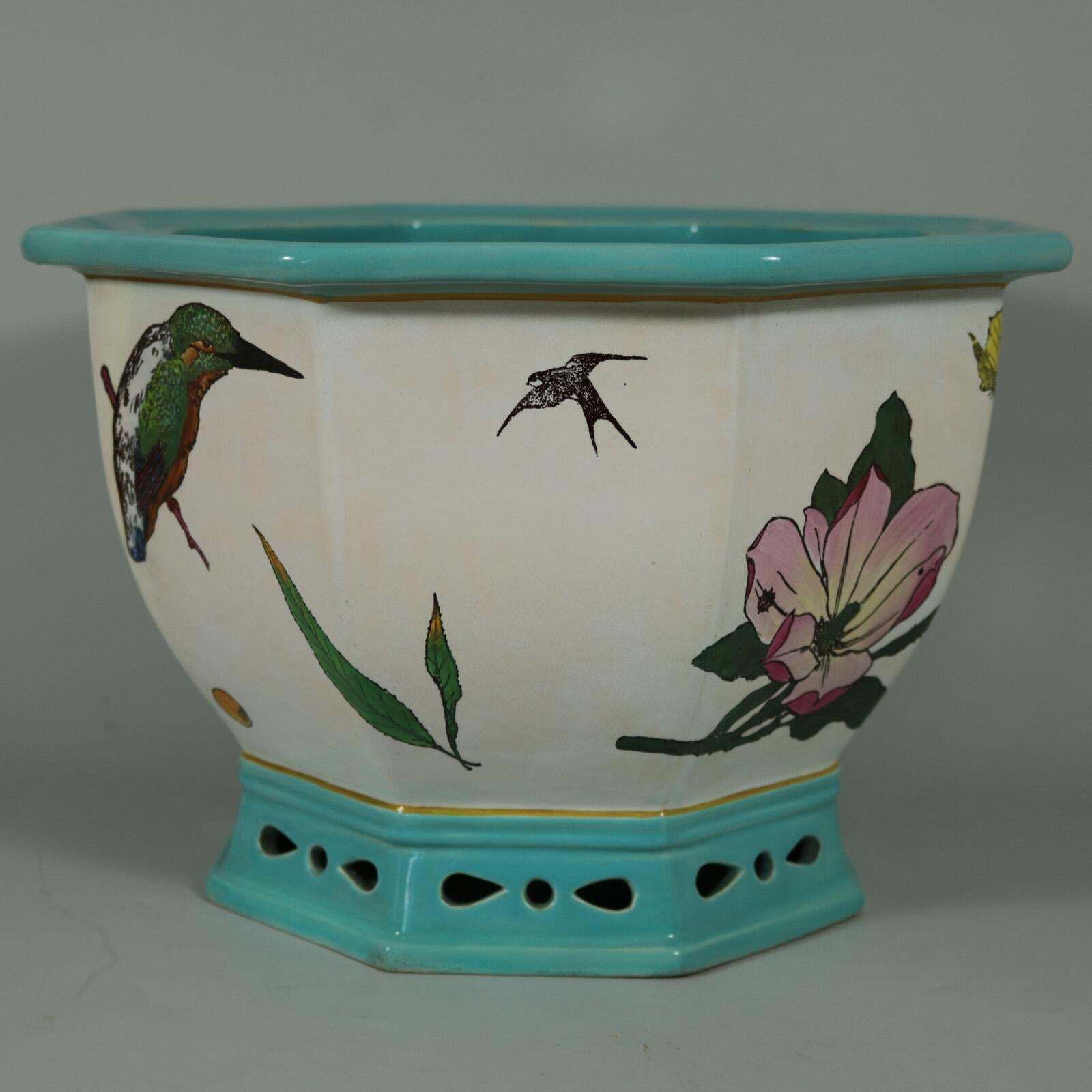 Minton Majolica 'Naturalist' Jardiniere By W.S Coleman photo vinterior