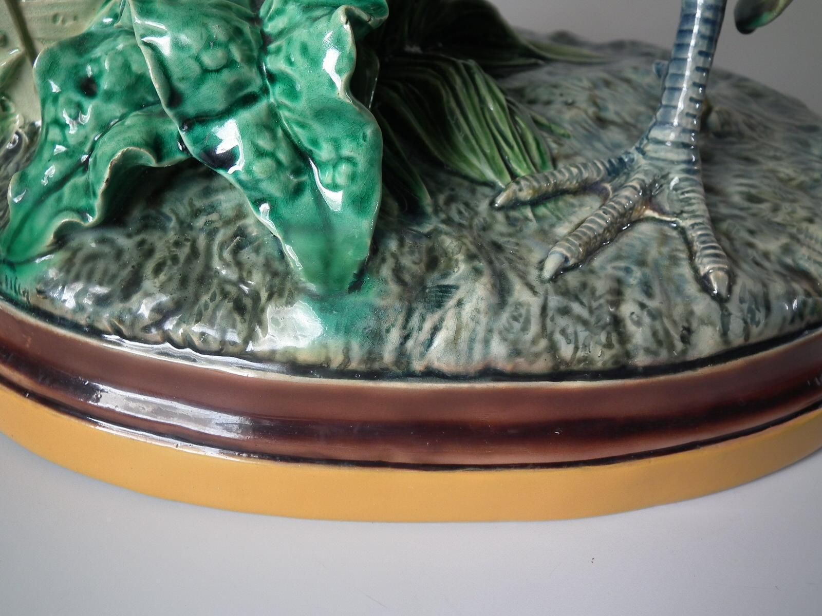 photo furniture Pair Of Minton Majolica Hen And Rooster Vases By John Henk