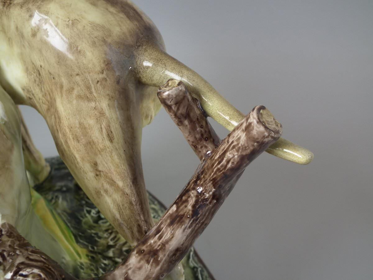 Home Decor Jerome Massier Fils Majolica Dog Spill Vase photo