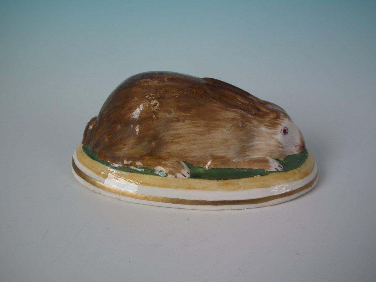 Staffordshire Porcellaneous Rabbit Figure photo for sale