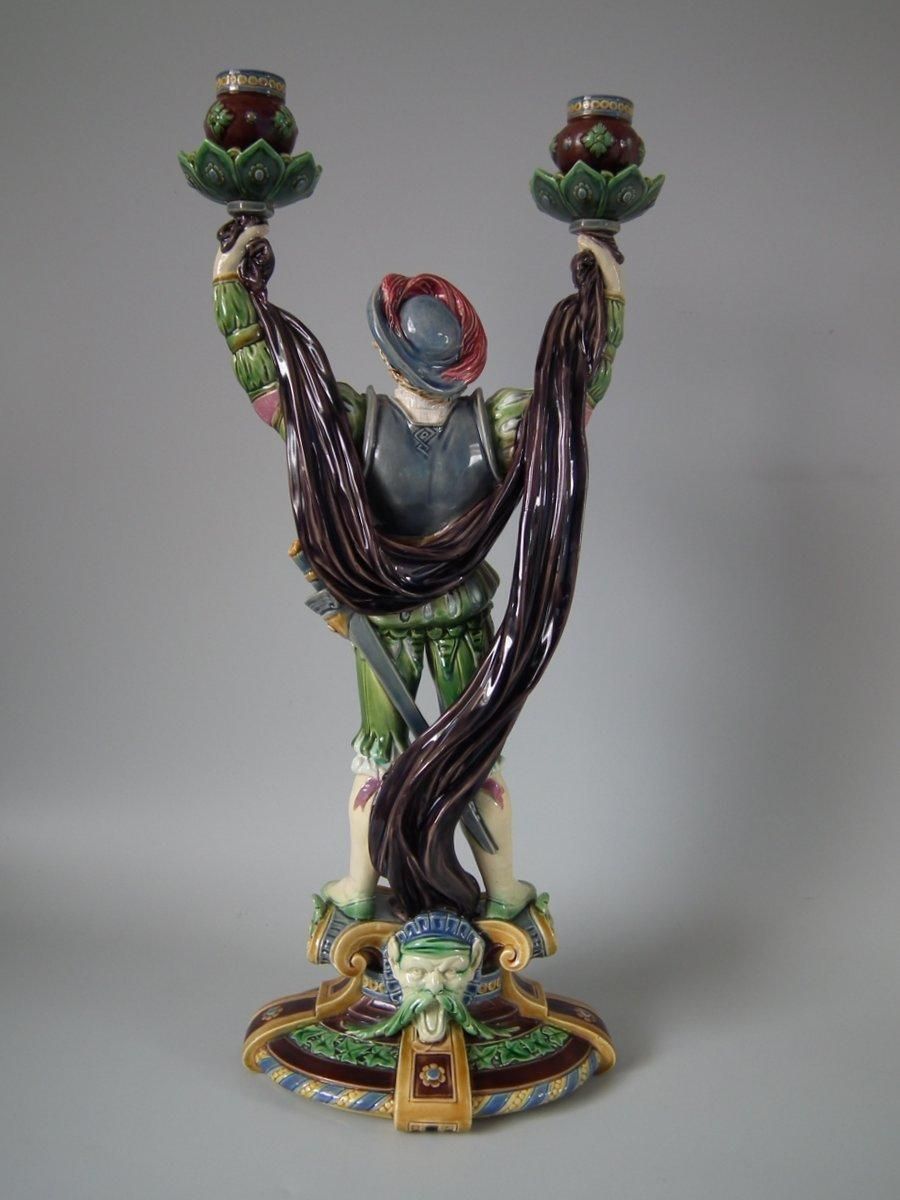Minton Majolica Tudor Figure Candelabra photo 7186.0