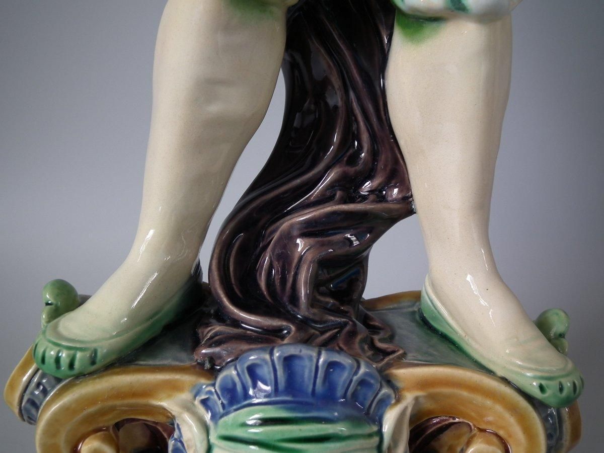 7186.0 Minton Majolica Tudor Figure Candelabra photo