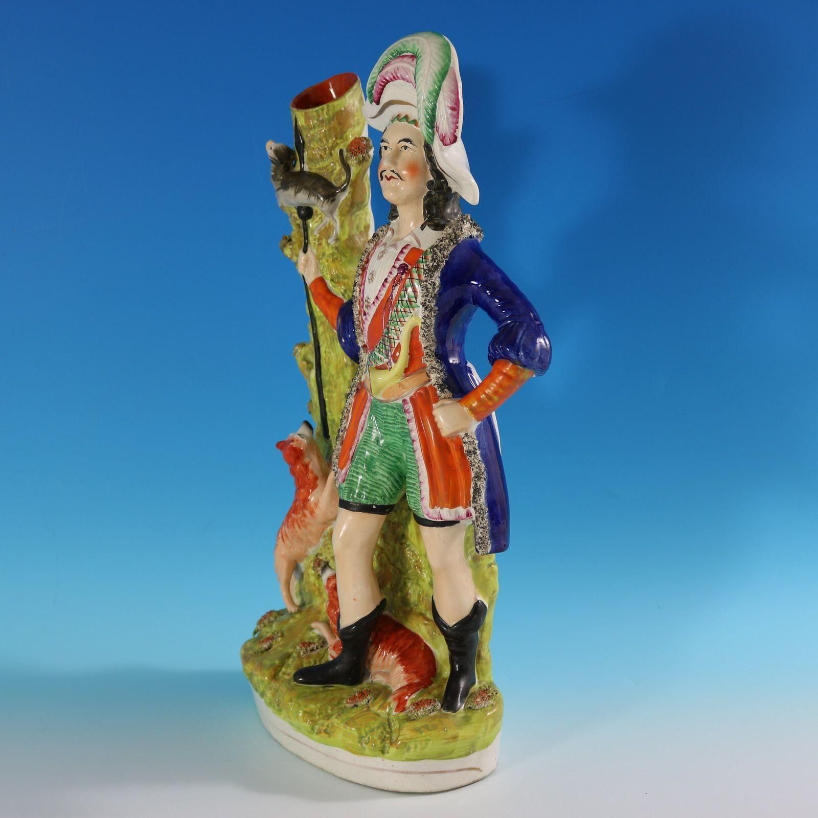 Rare Large Staffordshire Pottery Otter Hunter Spill Vase photo furniture