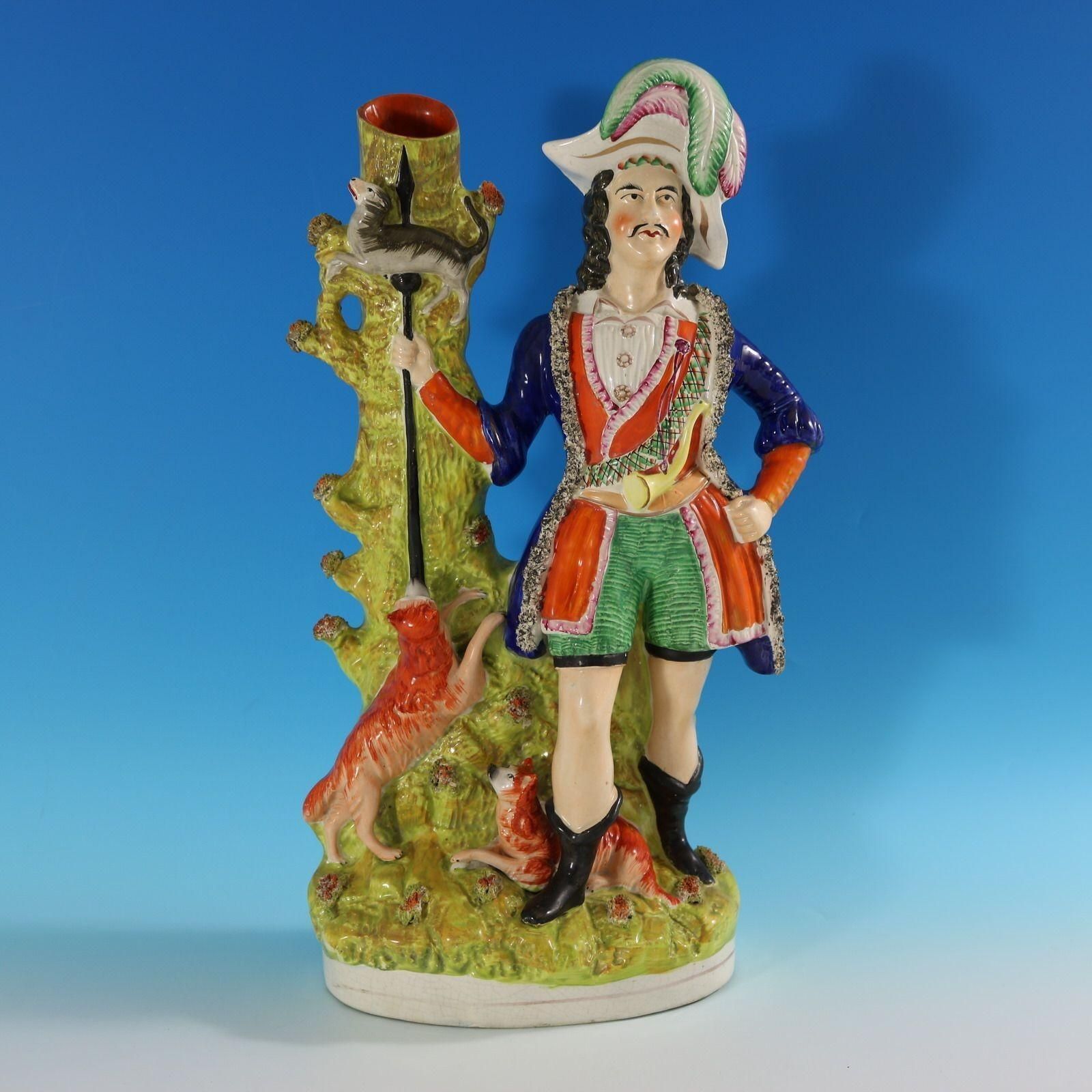 photo furniture Rare Large Staffordshire Pottery Otter Hunter Spill Vase