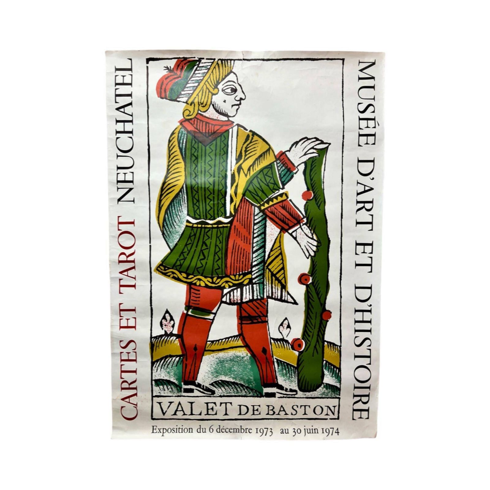 Rare 1973 Tarot Card Exhibition Poster By André Rosselet – Vintage Museum Of Art And History, Neuchâtel Print photo furniture