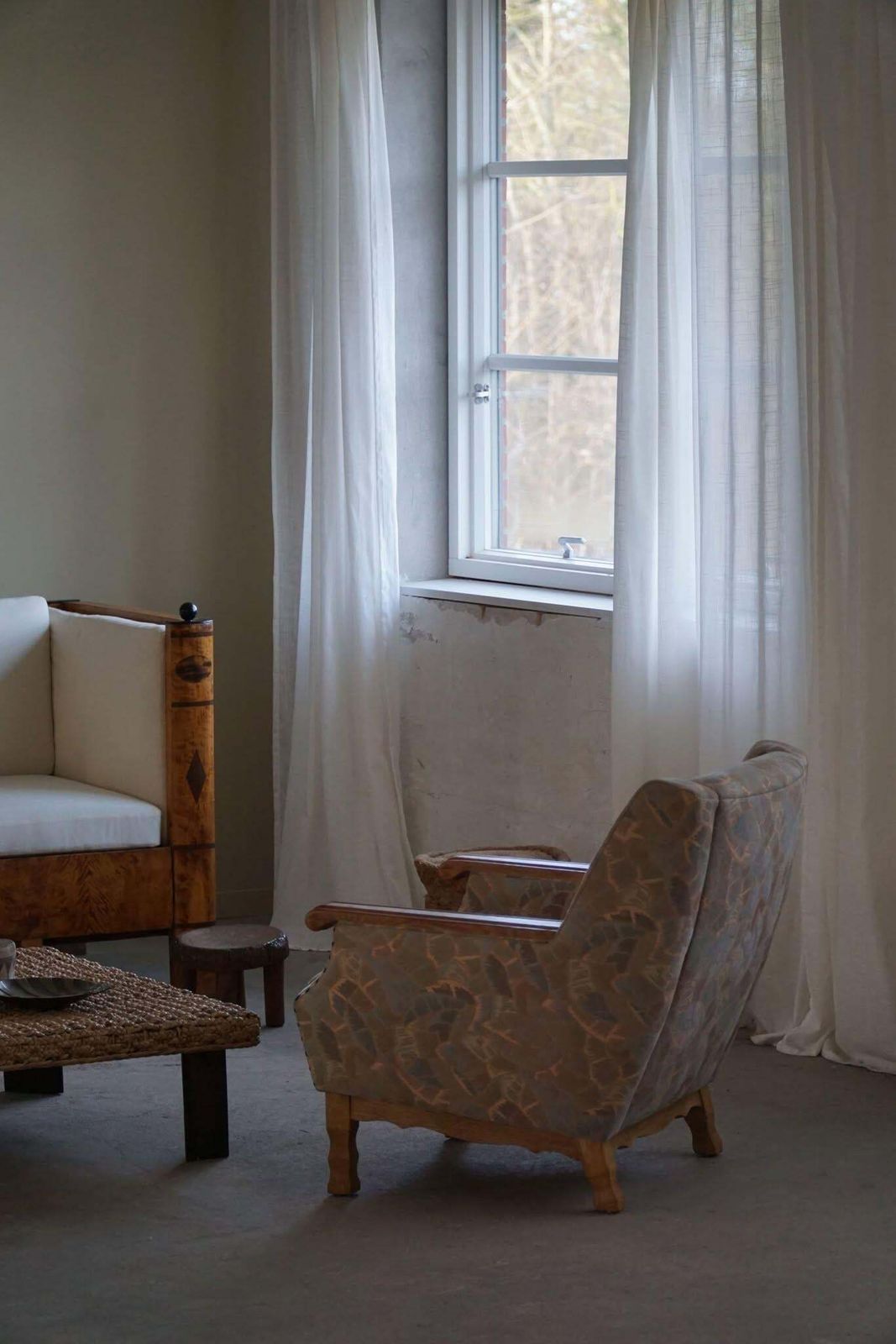 Danish Mid Century Modern, Pair Of Armchairs In Oak & Original Fabric, 1960s photo Furniture