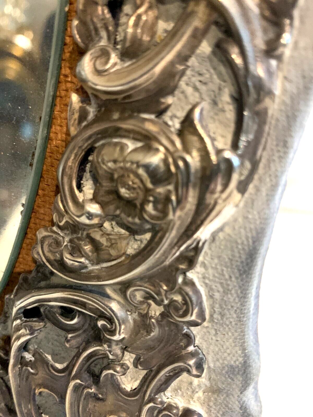 Louis XV Style Mirror In Metal Pushed Back 20th Century photo for sale