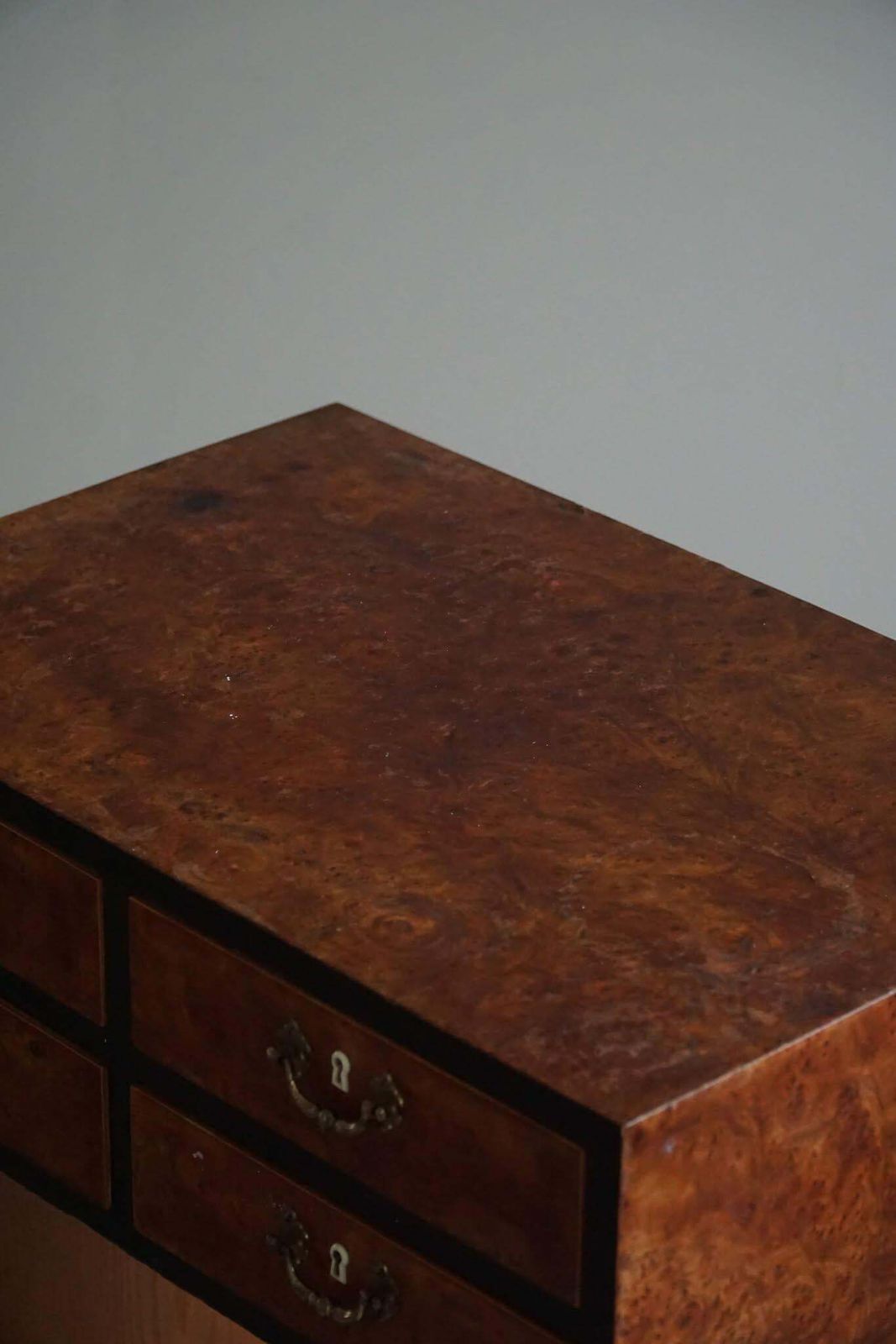 Danish Art Deco Console Table With Drawers In Elm & Burl Wood, 1940s photo 1114.0