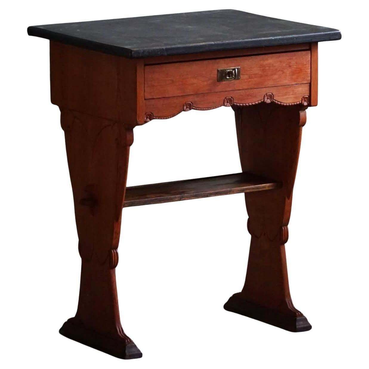 Antique Hand Crafted Swedish 19th Century Gustavian Style Pine Desk / Table