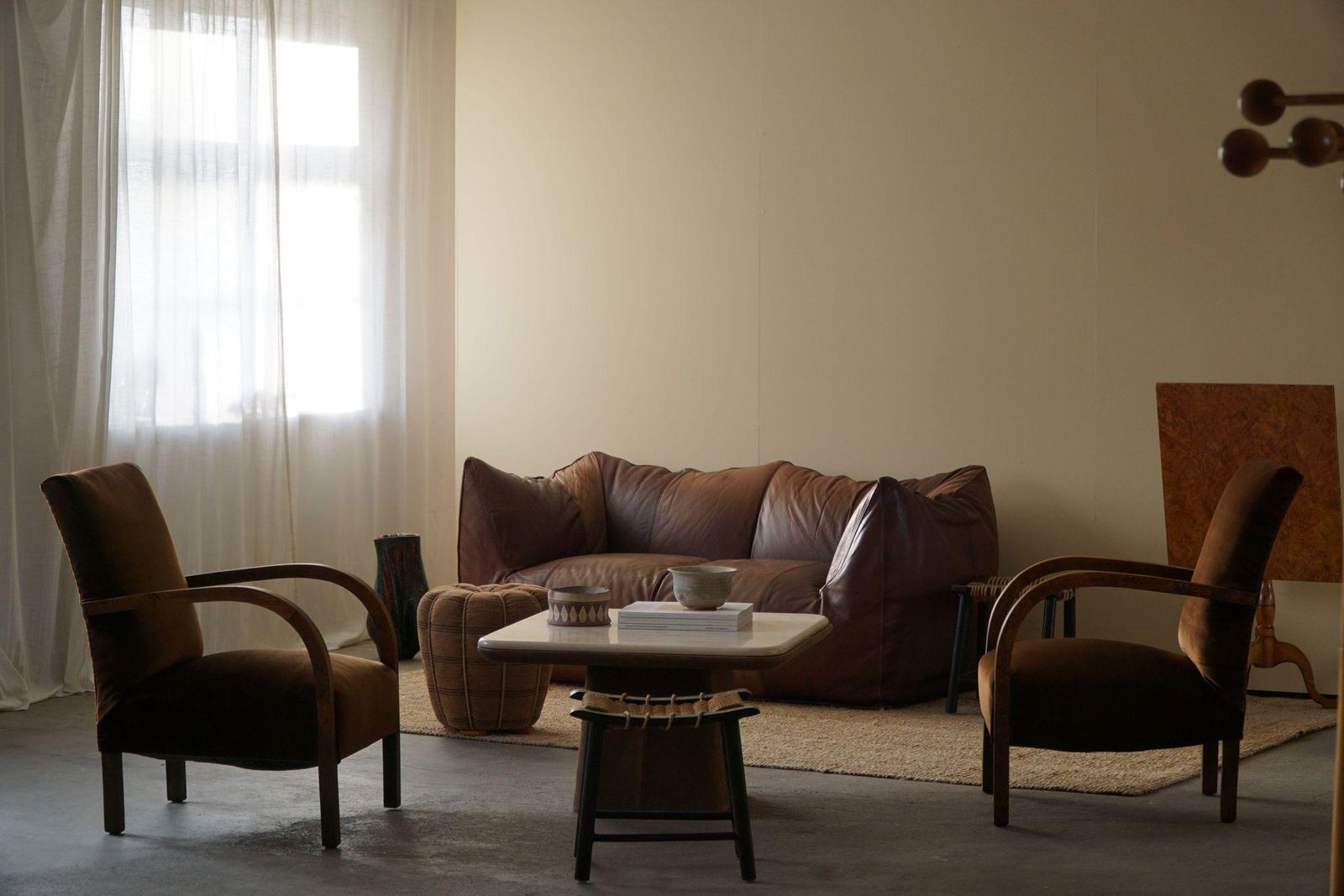 Fritz Hansen, Pair Of Danish Curved Art Deco Lounge Chairs, Reupholstered, 1940s photo Furniture