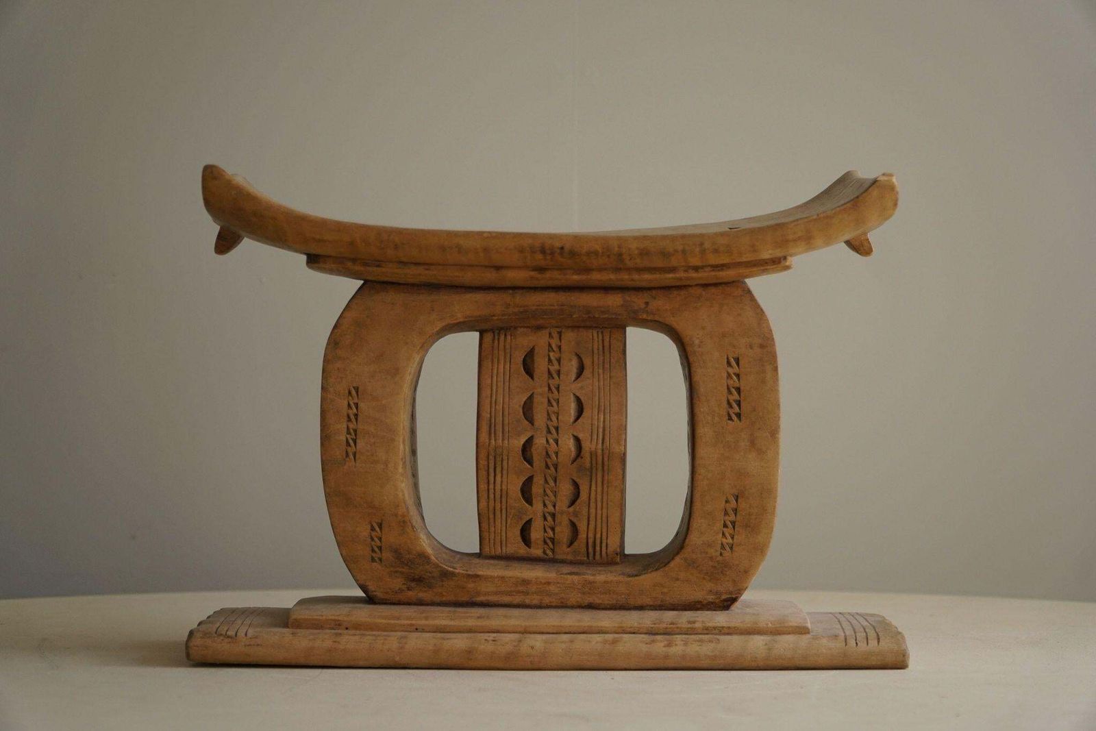 Ashanti Stool, West African Hand Carved Hardwood Stool, Wabi Sabi, 20th Century photo buy