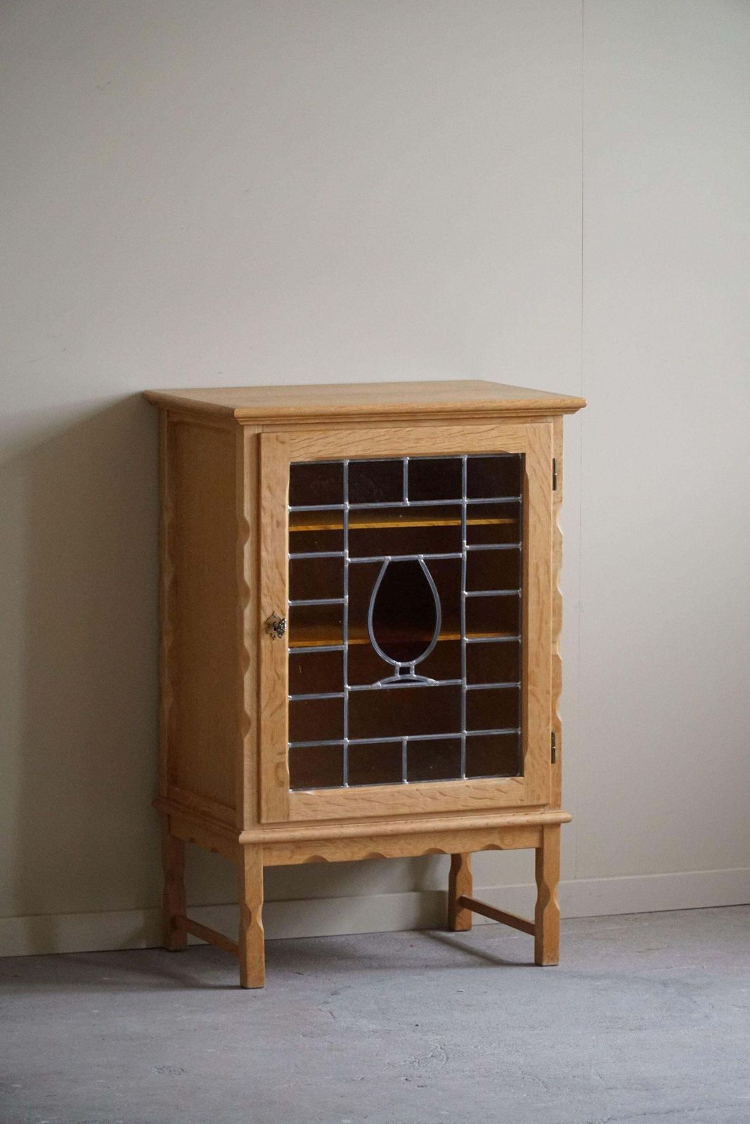 photo for sale Mid Century, Small Oak Cabinet With Glass Front, Danish Cabinetmaker, 1960s