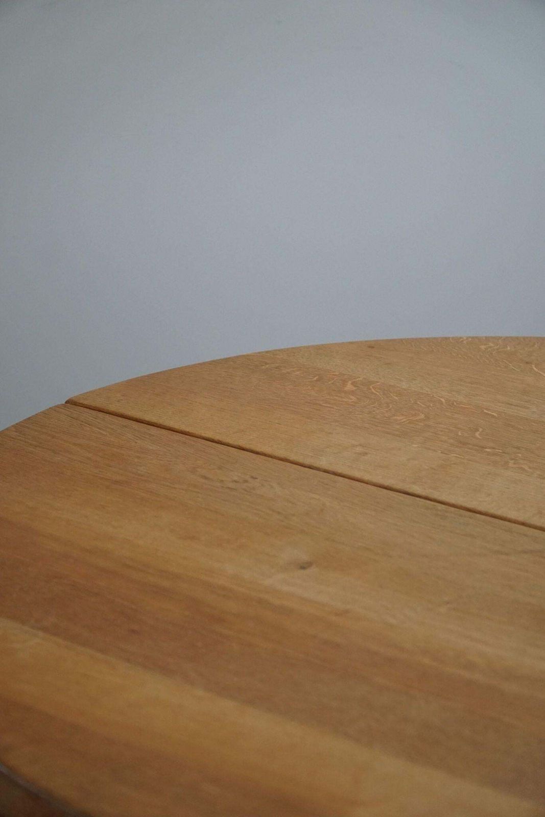 Furniture Round Brutalist Dining Table In Oak, Mid Century Modern, Made In France, 1960s photo