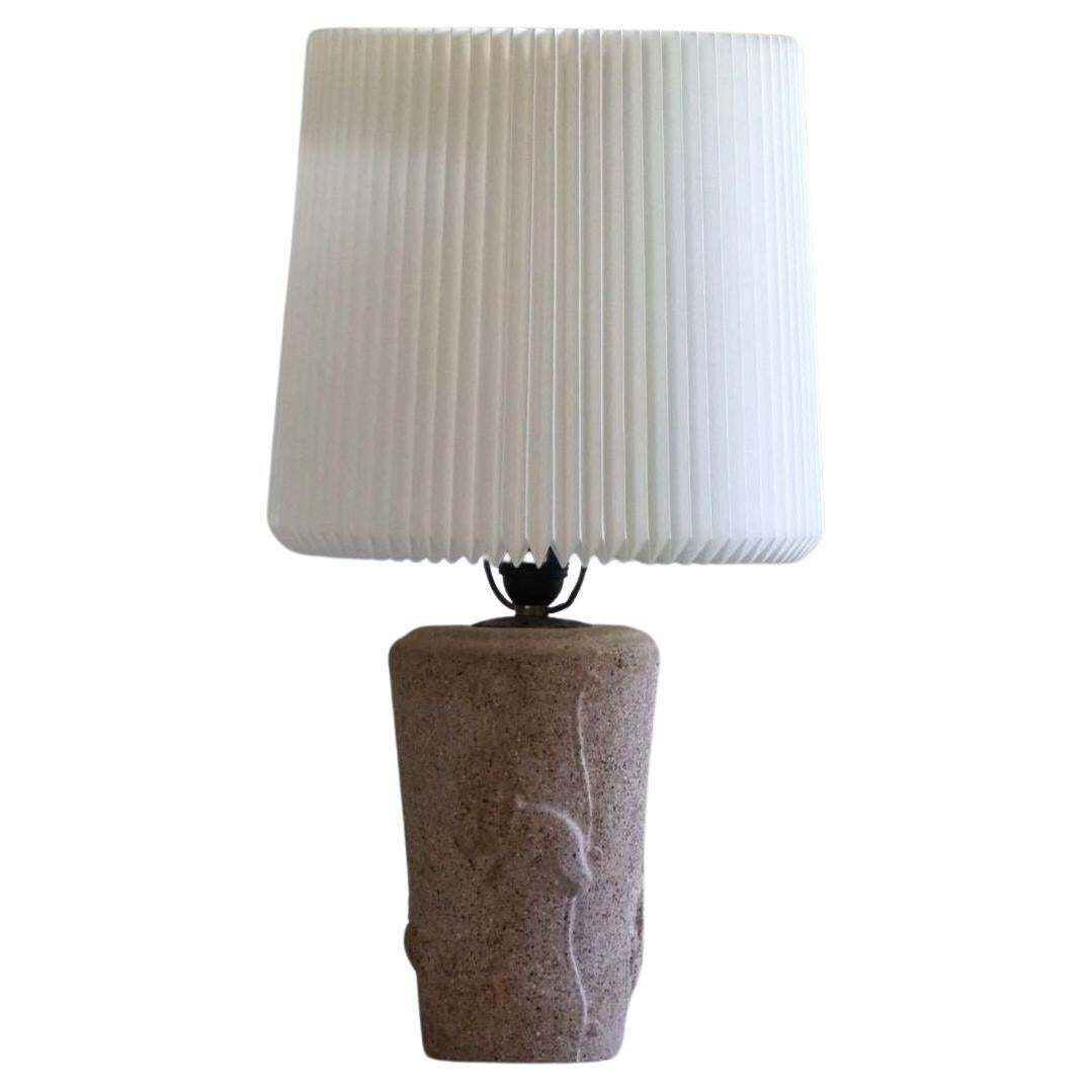 French Modern, A Vintage Table Lamp In Stone With Elephant Motifs, 1970s