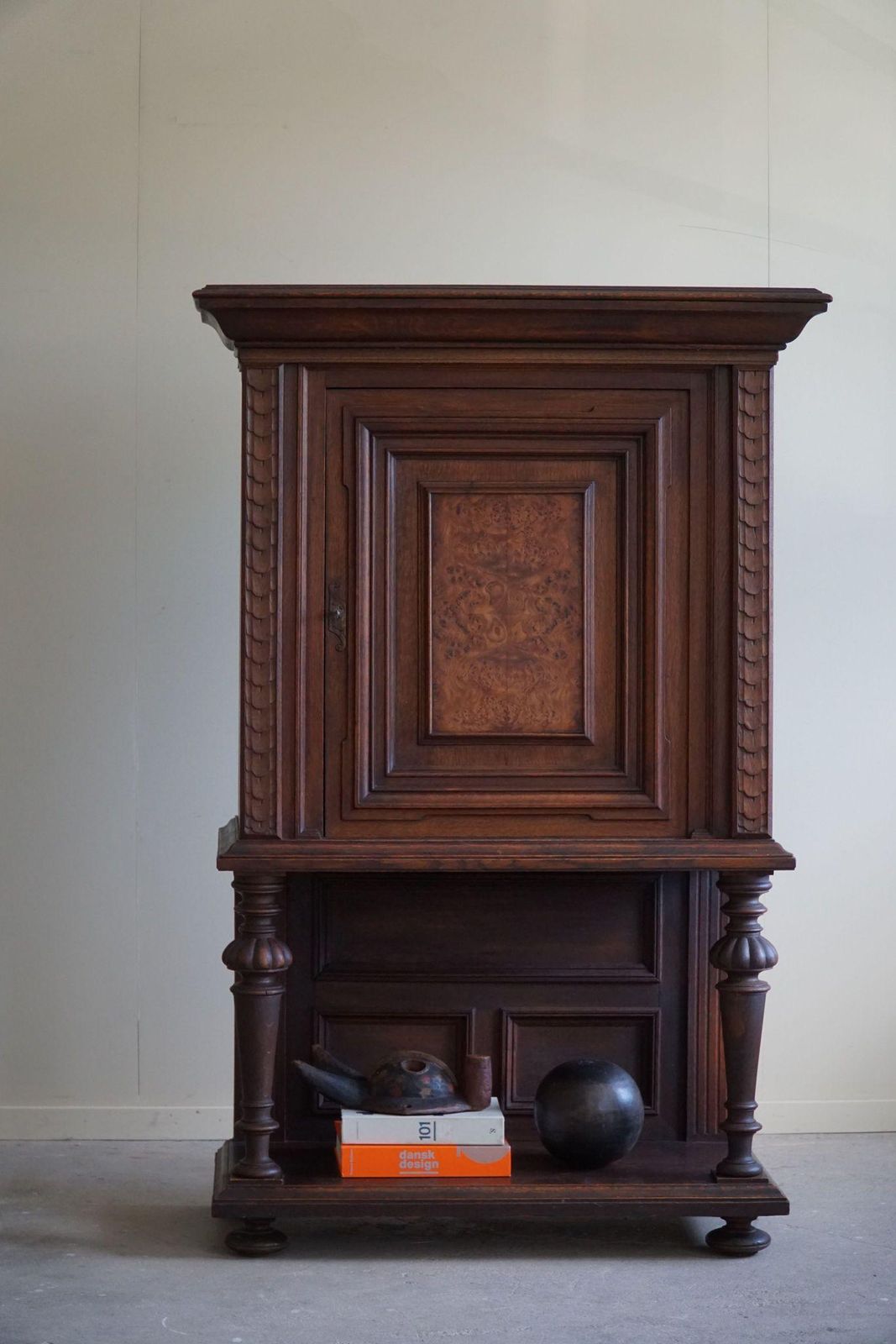 Baroque Style Cabinet In Oak & Birch, Made By A Danish Cabinetmaker, 1920s photo Furniture