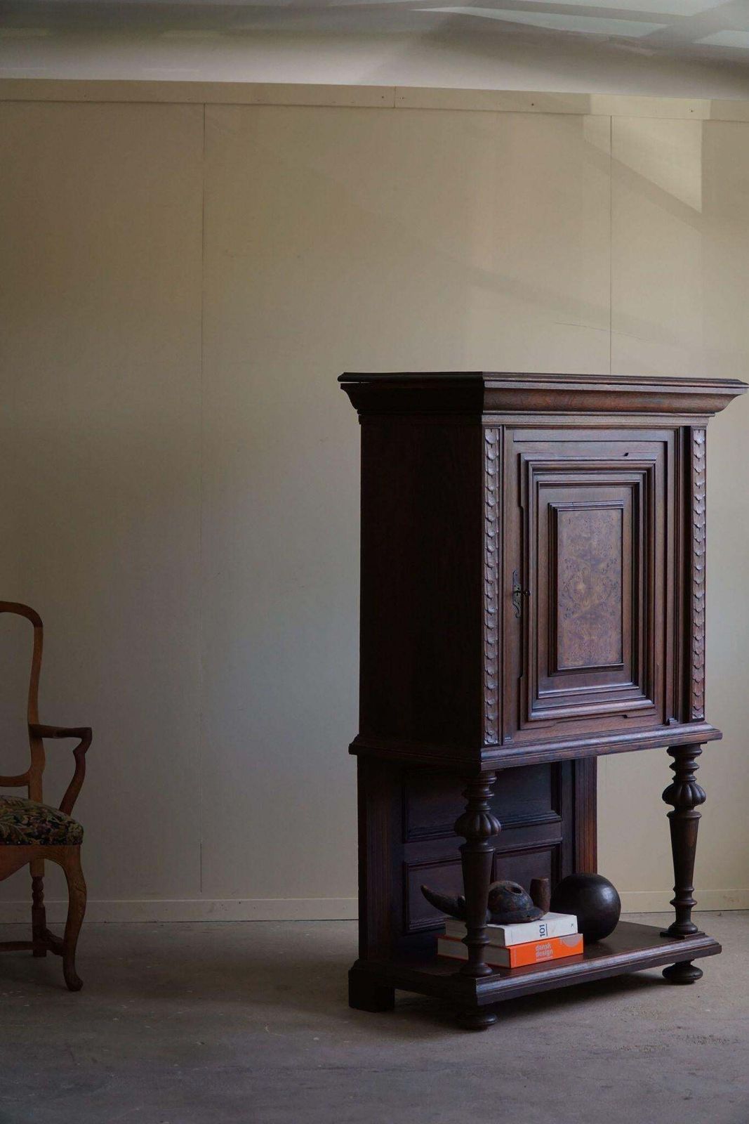2099.0 Baroque Style Cabinet In Oak & Birch, Made By A Danish Cabinetmaker, 1920s photo