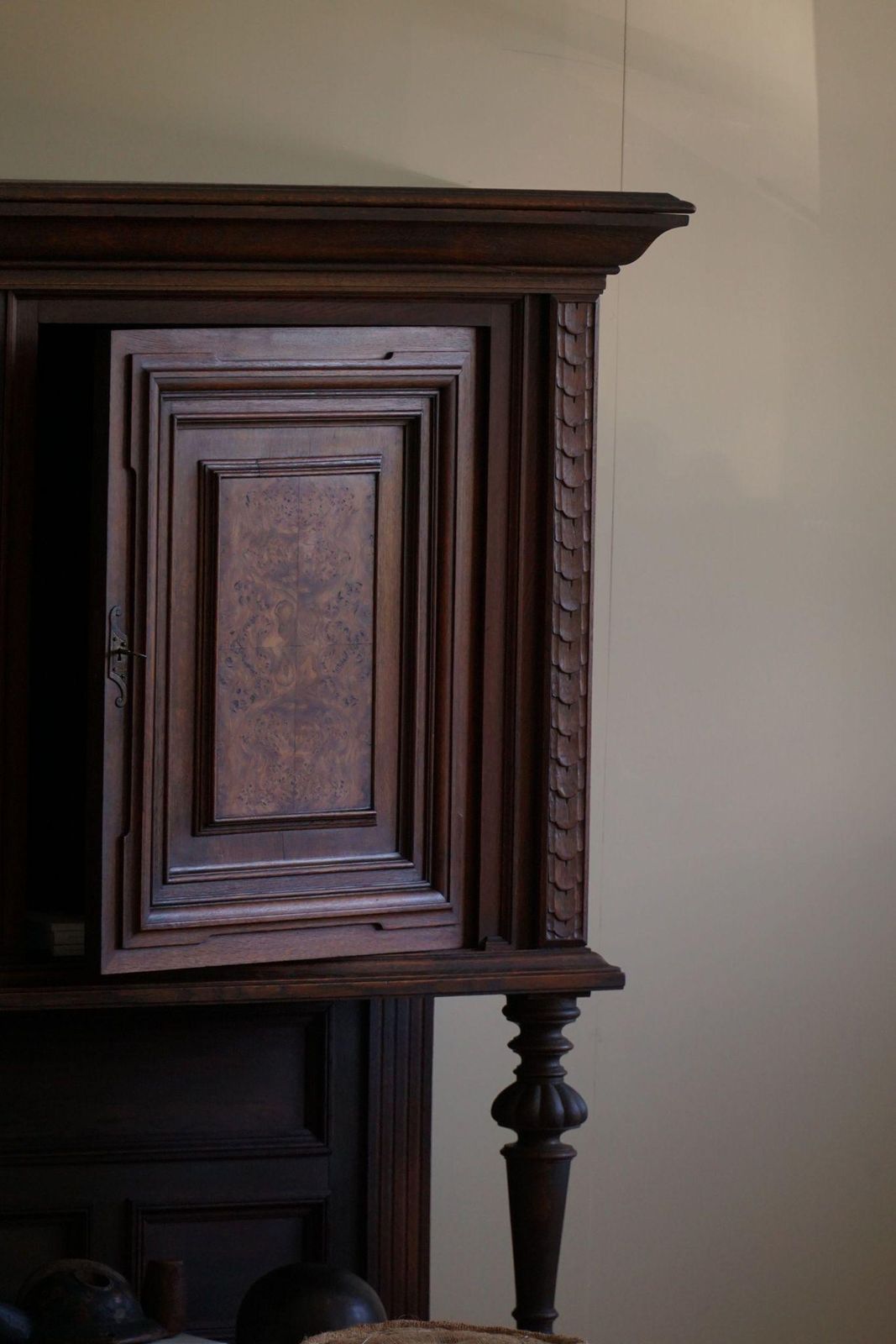 photo vinterior Baroque Style Cabinet In Oak & Birch, Made By A Danish Cabinetmaker, 1920s