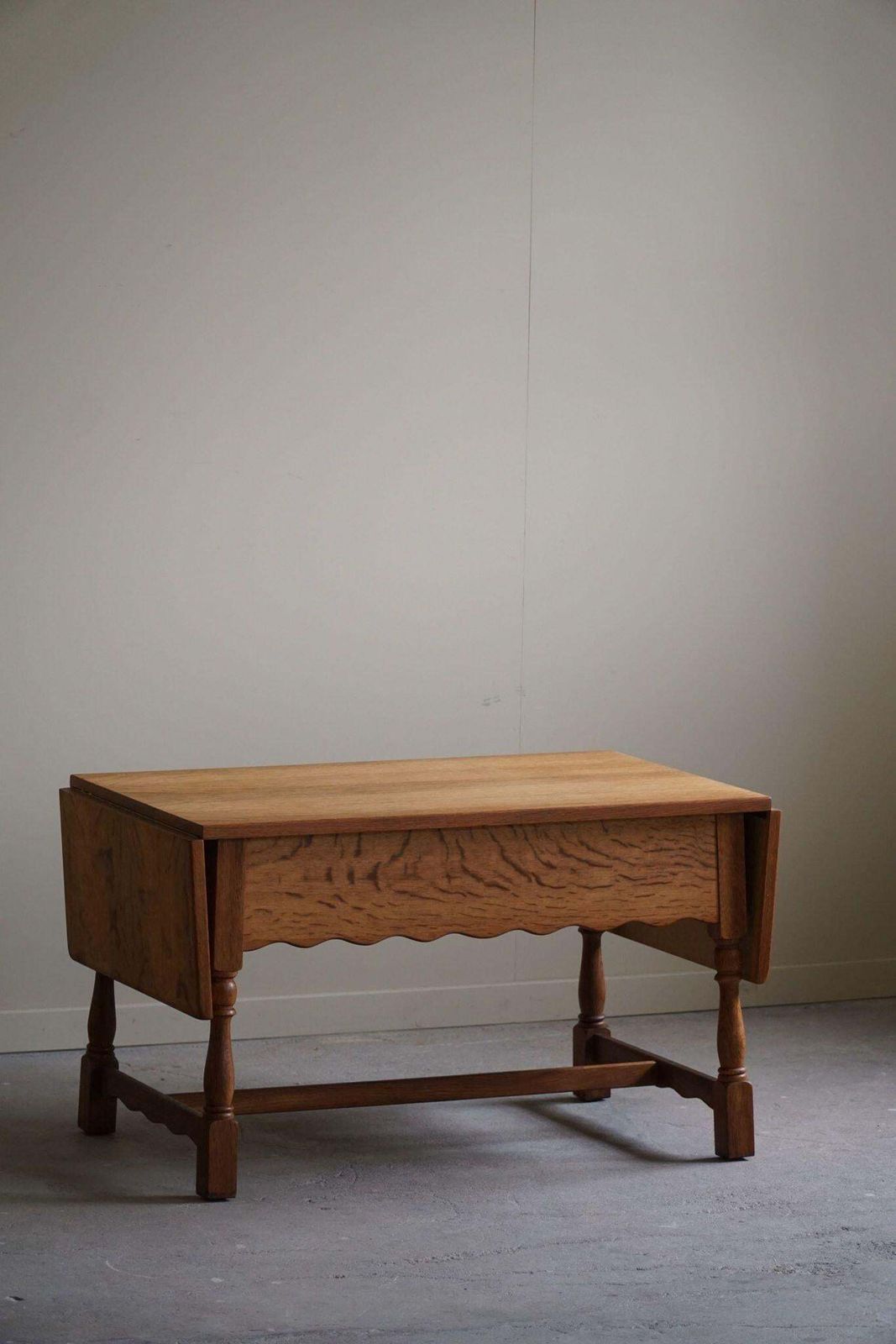 Danish Mid Century Folding Table With A Drawer In Oak, Henning Kjærnulf, 1960s photo Furniture