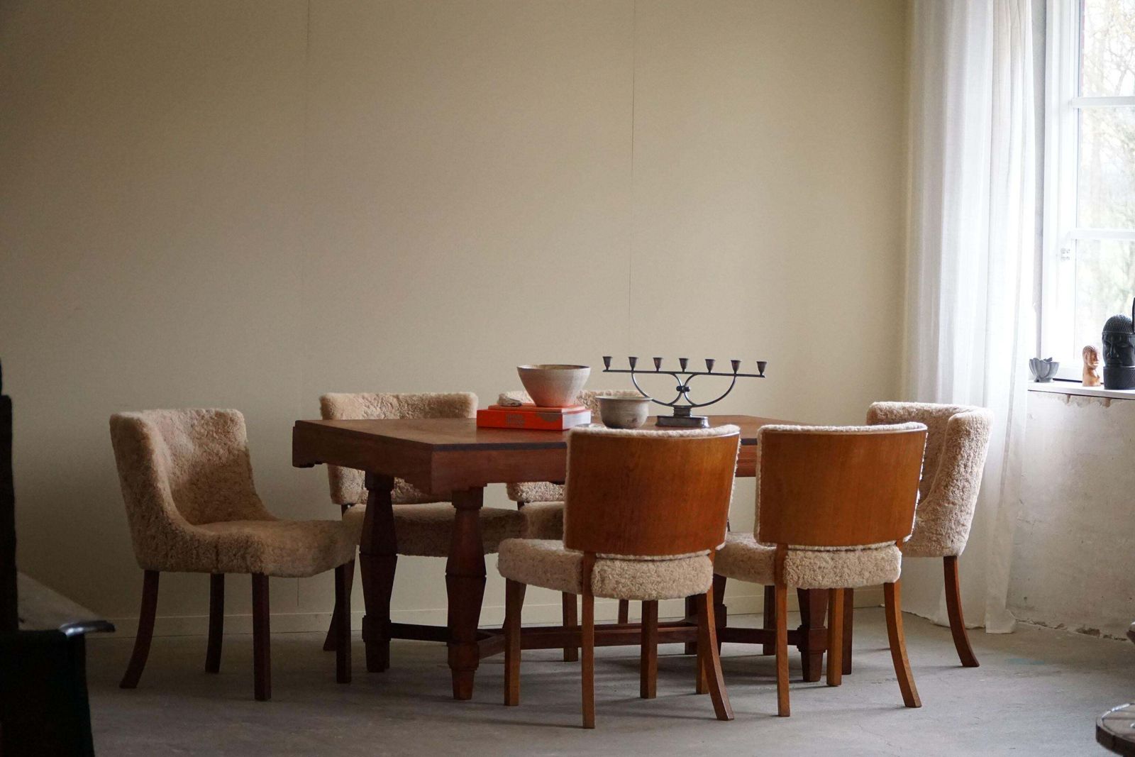 Art Deco Dining Table In Teak, With Butterfly Leaf, Danish Cabinetmaker, 1940s photo for sale
