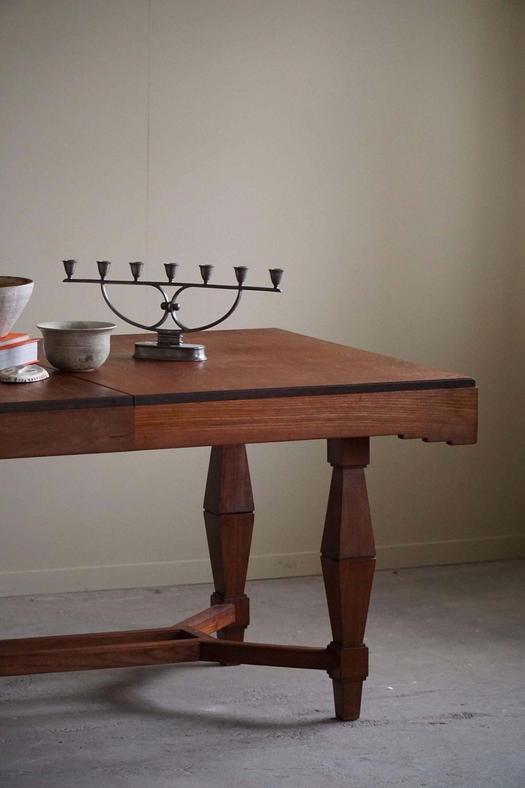 Furniture Art Deco Dining Table In Teak, With Butterfly Leaf, Danish Cabinetmaker, 1940s photo