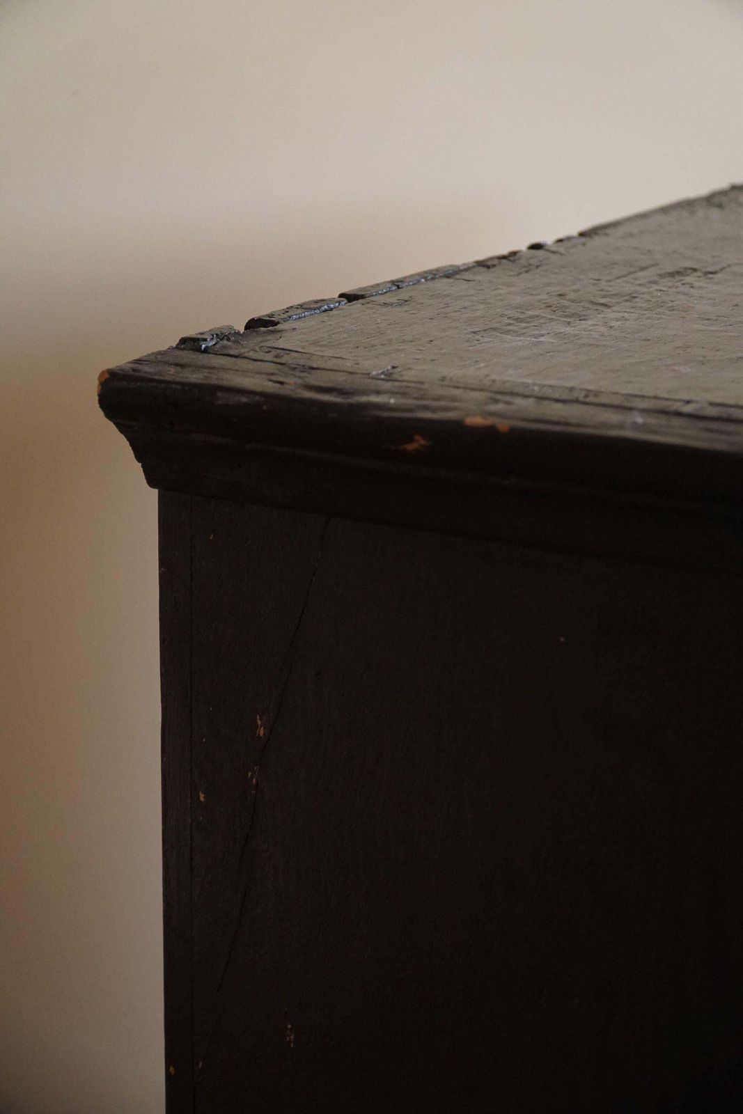 18th Century, Antique Black Painted Cabinet By A Danish Cabinetmaker, Baroque photo buy