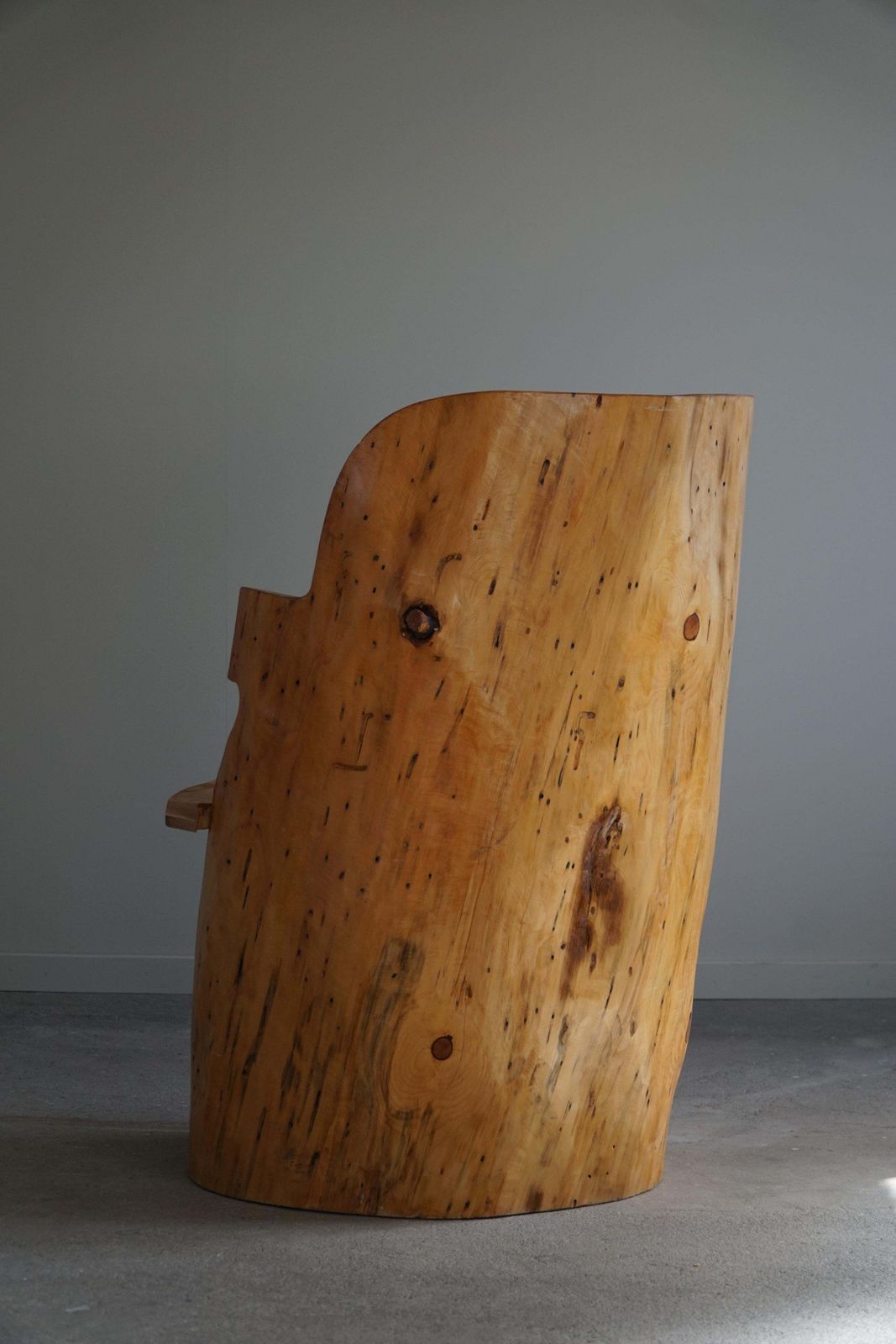 photo for sale Stump Chair In Solid Birch By A Swedish Cabinetmaker, Wabi Sabi, 1950s