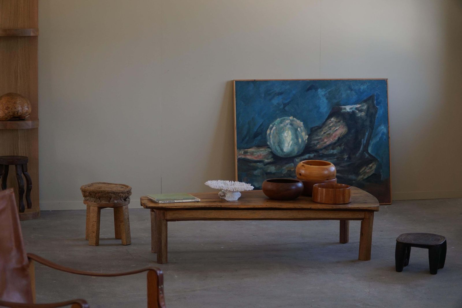 Midcentury Organic Wooden Scandinavian Wabi Sabi Coffee Table, Made In 1960s photo vinterior