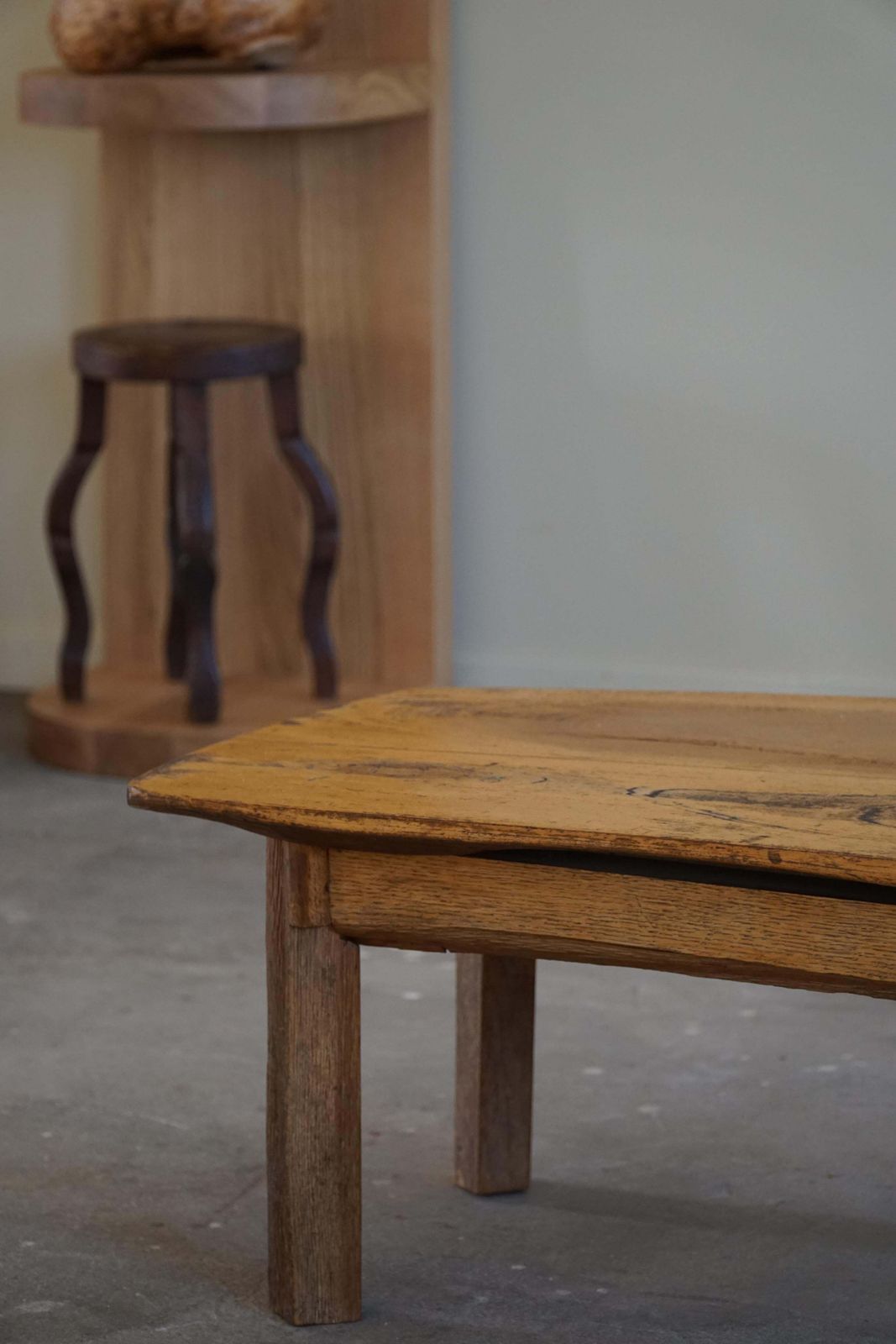photo furniture Midcentury Organic Wooden Scandinavian Wabi Sabi Coffee Table, Made In 1960s
