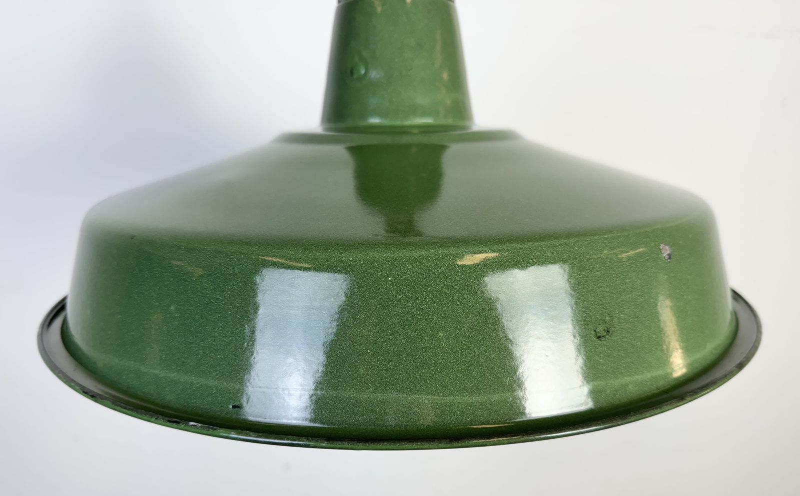 Industrial Green Enamel Factory Pendant Lamp, 1960s photo vinterior