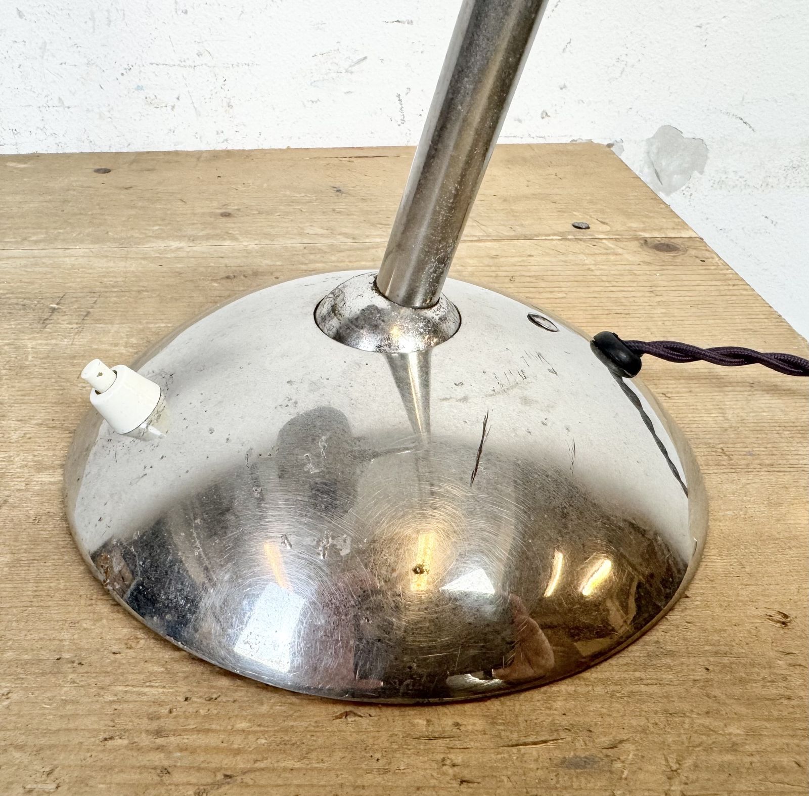 Vintage Green Enamel Bankers Table Lamp, 1950s photo furniture