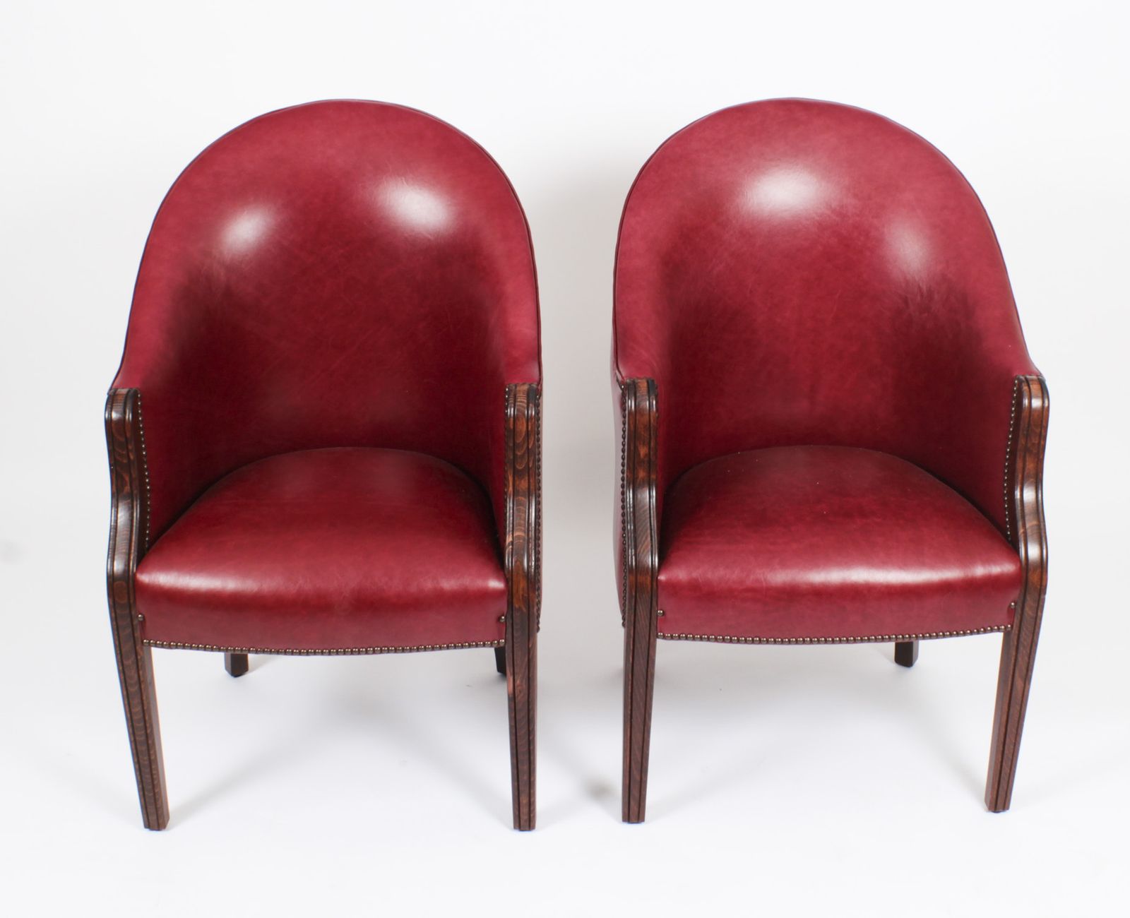 photo for sale Bespoke English Handmade Leather Desk Chair Burgundy