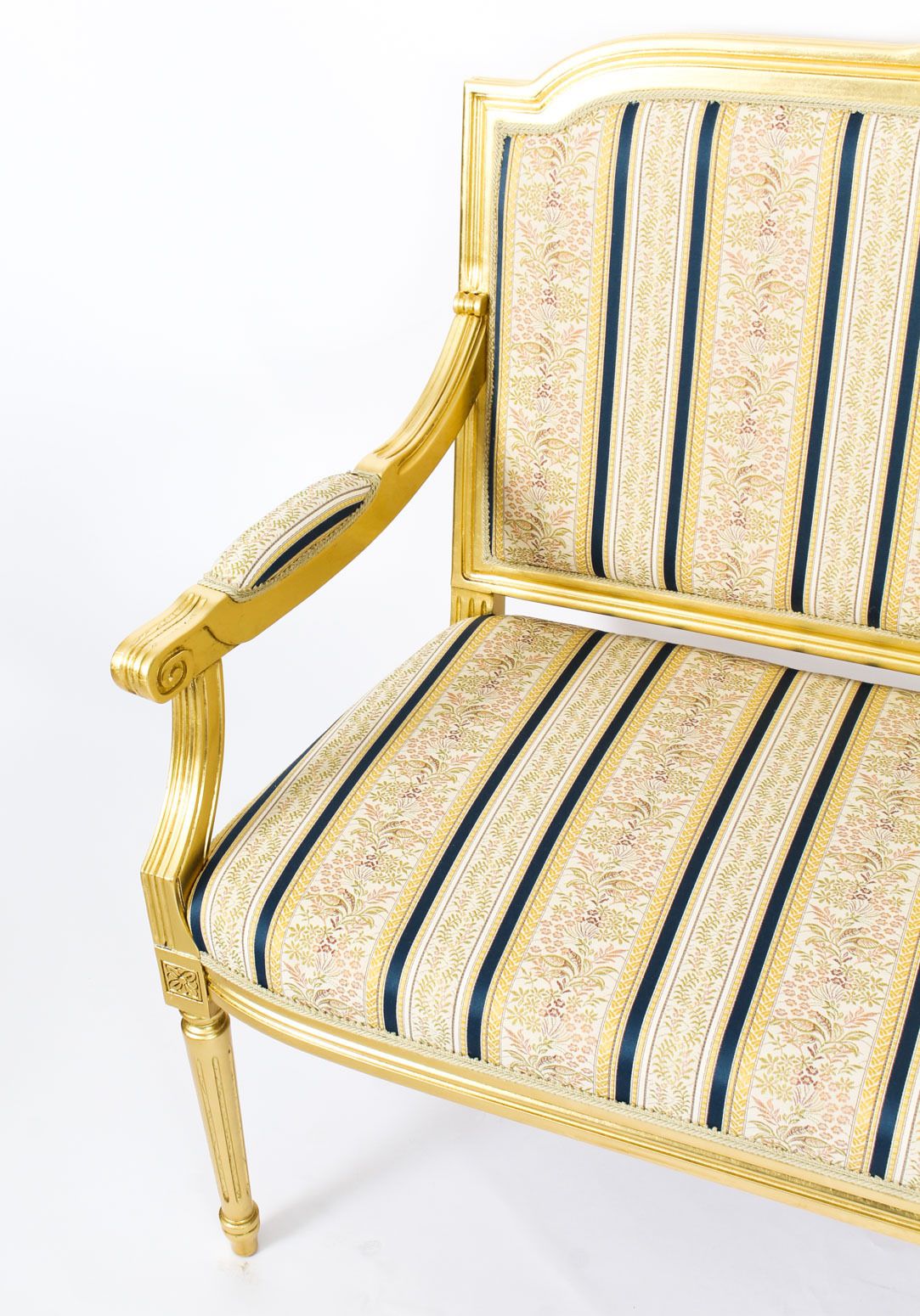 Bespoke Pair Armchairs & Sofa   French Louis XVI Giltwood Suite photo vinterior