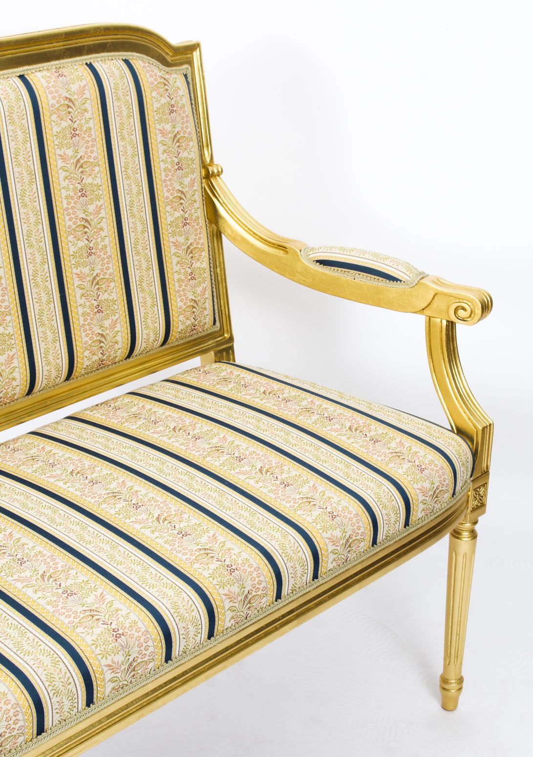 Bespoke Pair Armchairs & Sofa   French Louis XVI Giltwood Suite photo vintage