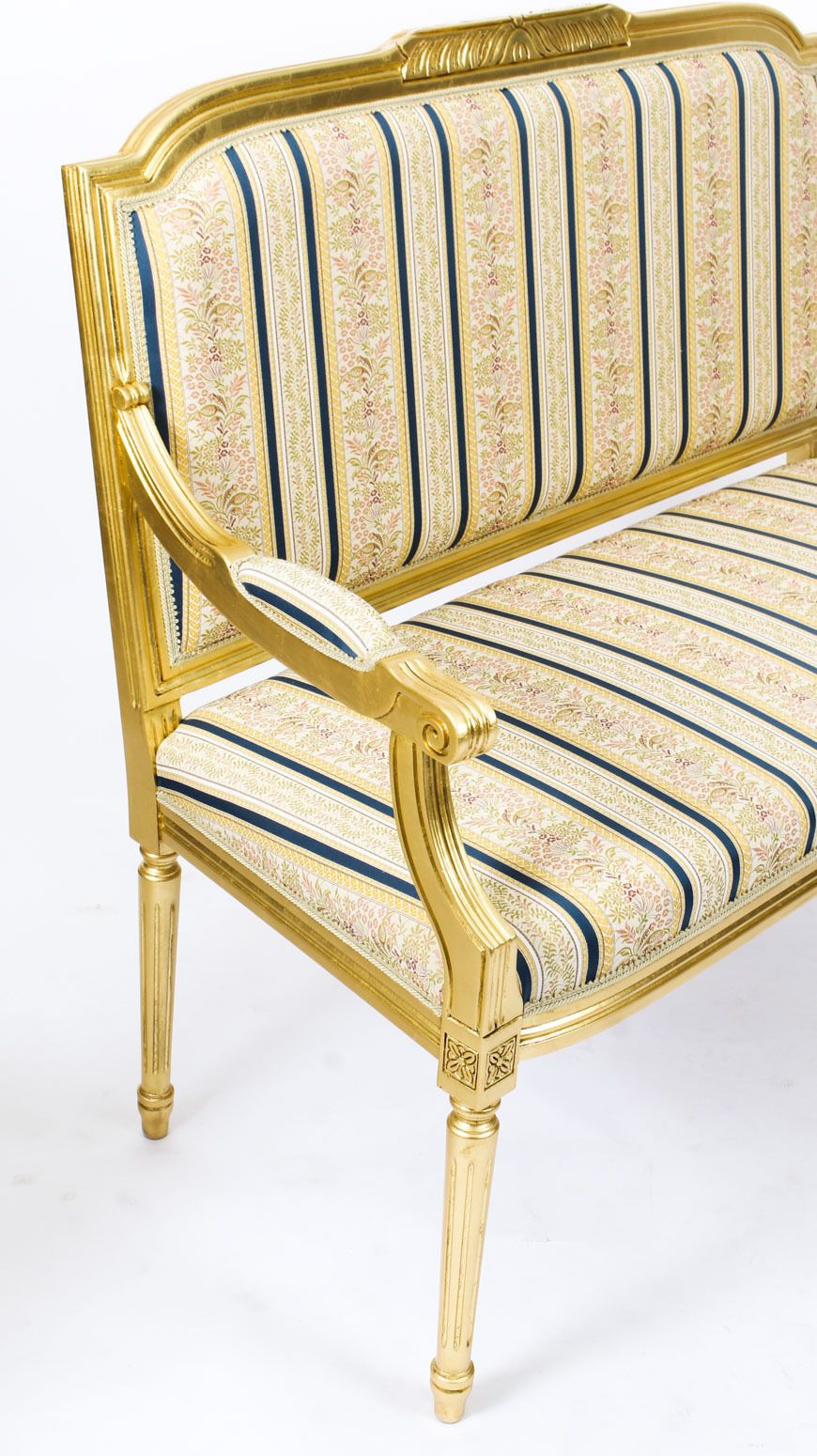 photo furniture Bespoke Pair Armchairs & Sofa   French Louis XVI Giltwood Suite
