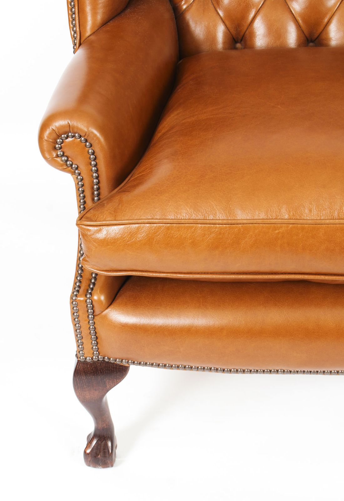 Bespoke English Leather Chippendale Club Settee Sofa Bruciato photo 3000.0