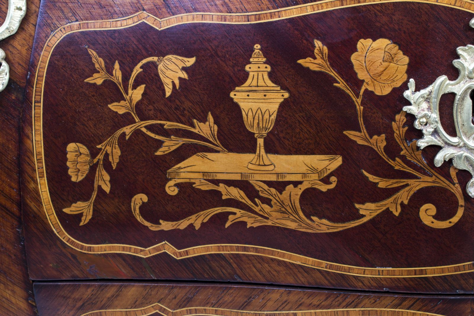 photo for sale Antique French Rococo Revival Marquetry Secretaire A Abattant C 1850