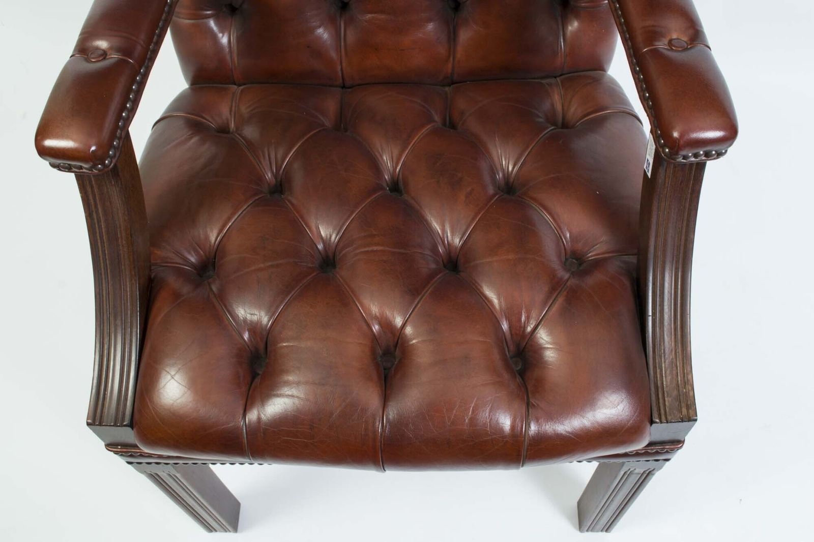 Bespoke English Handmade Gainsborough Leather Desk Chair photo buy