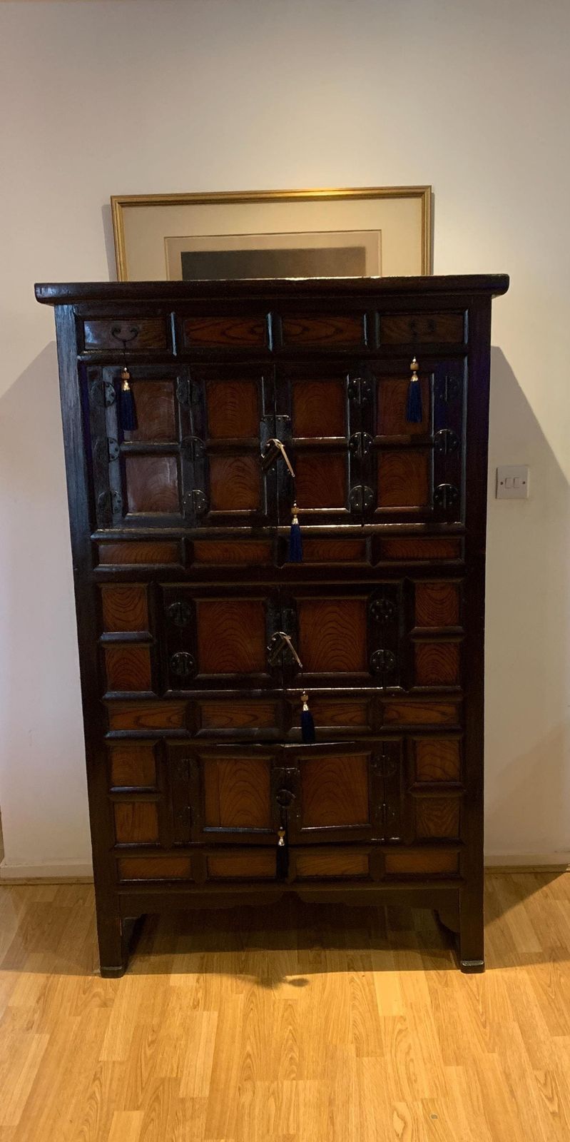 Vintage Korean Elm Bandaji Cabinet /Scholars/Wedding photo for sale
