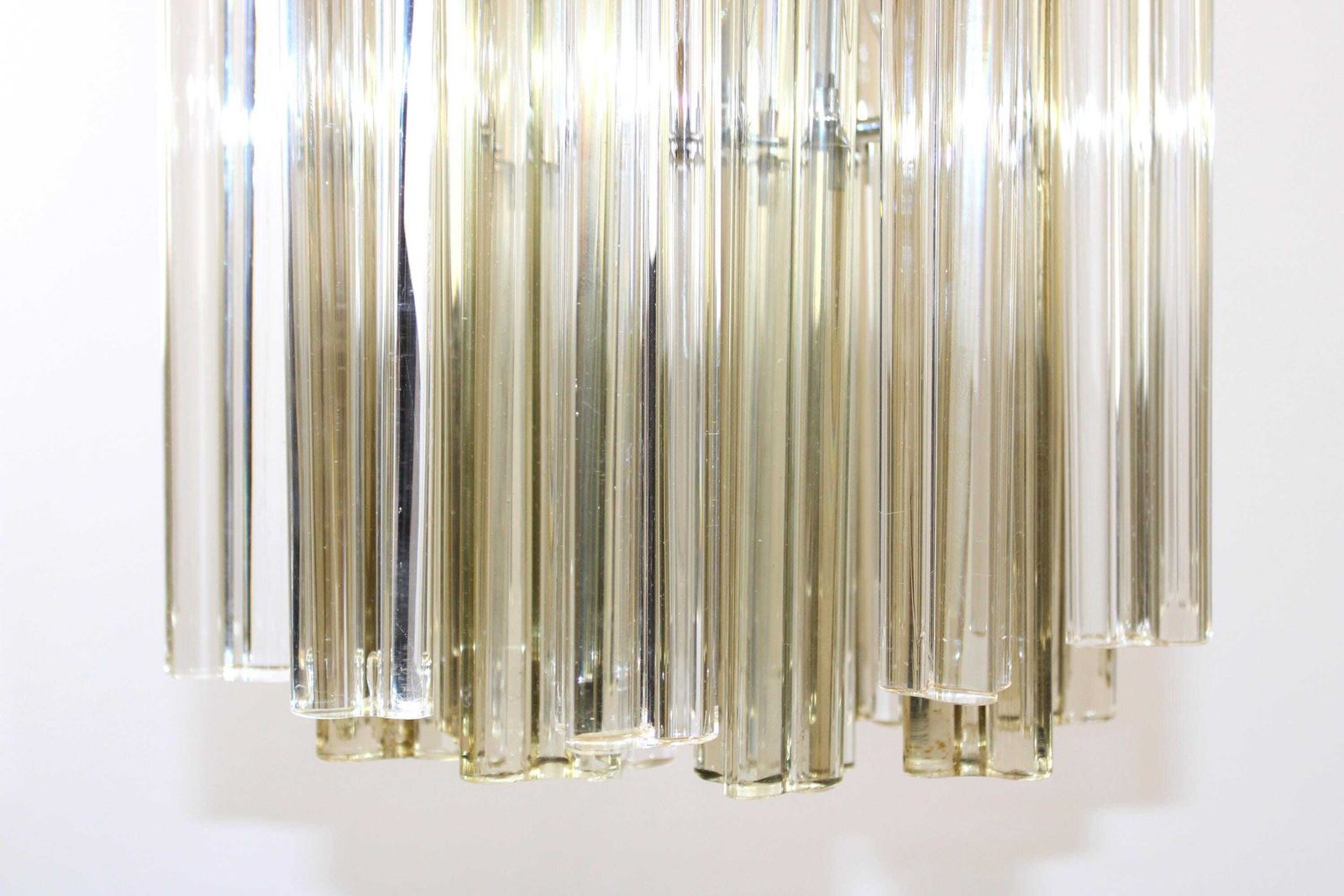 Original Murano Glass Crystal Prism Chandelier From Venini / Made In Italy 1960s / Special Rare Lamp / Chrome Chandelier / Elegant Lamp photo 1201.0