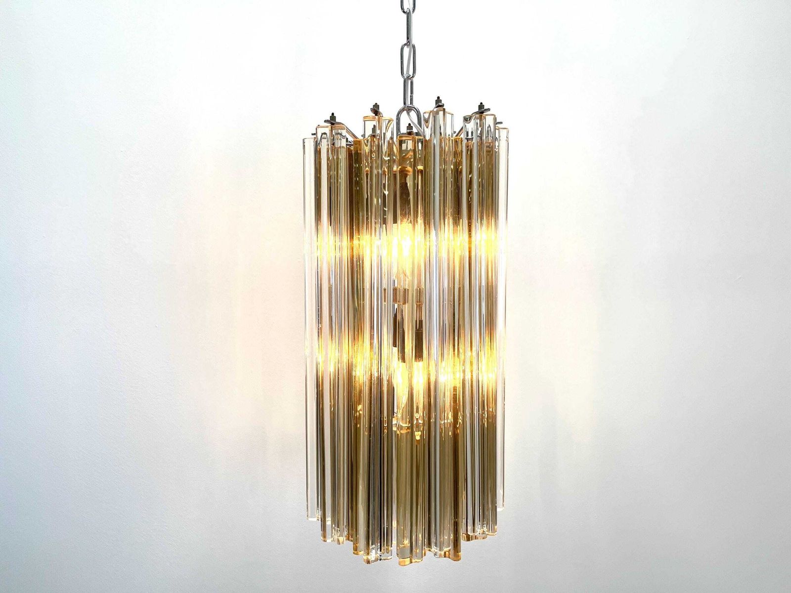 Original Murano Glass Crystal Prism Chandelier From Venini / Made In Italy 1960s / Special Rare Lamp / Chrome Chandelier / Elegant Lamp photo buy