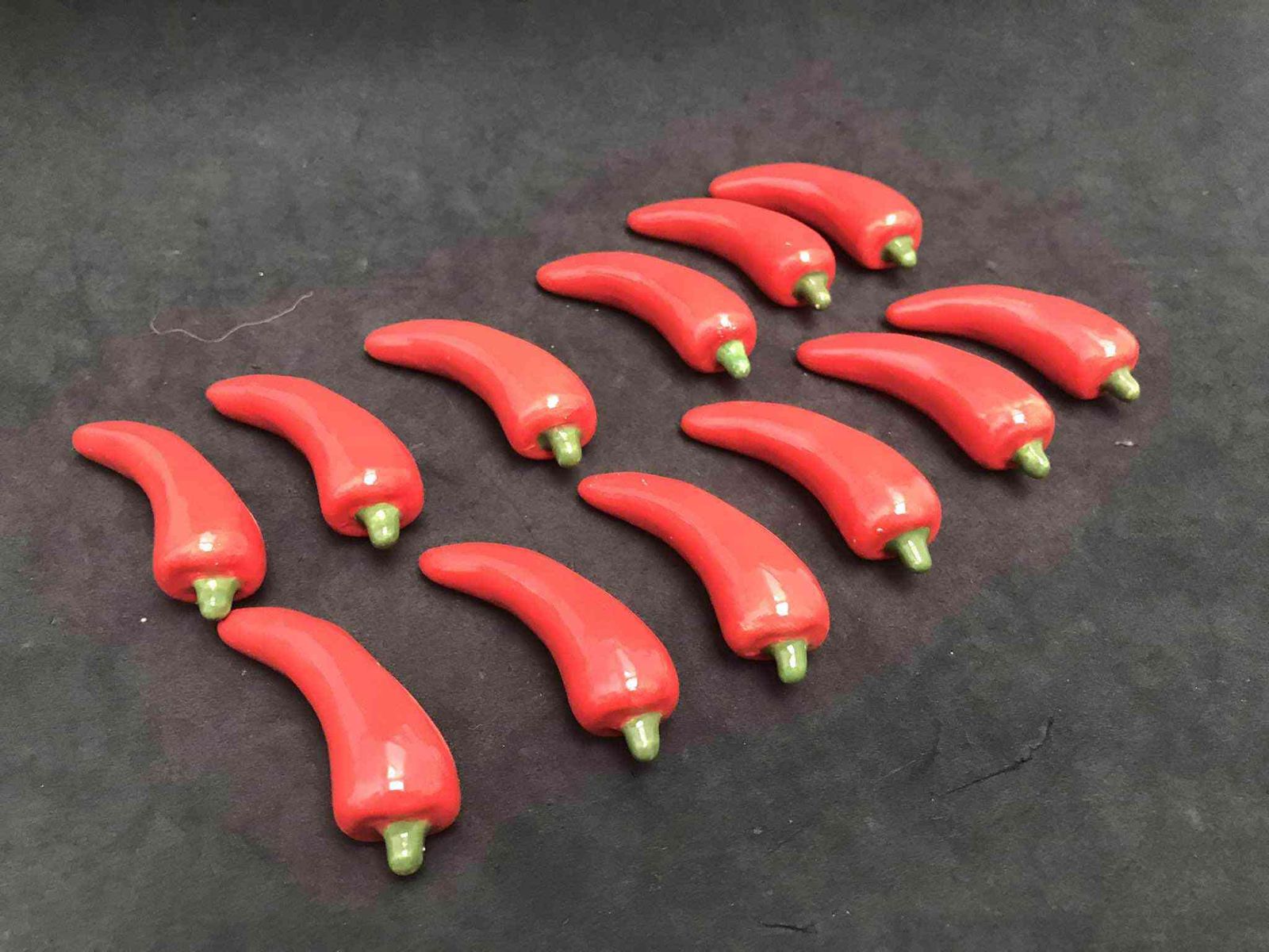 Majolica Knife Rest Set 12 Ceramic Red Chili Cutlery Holder Red Decor Flatware Rest Kitchen Decor Display Vegetables Gift For Hostess photo furniture