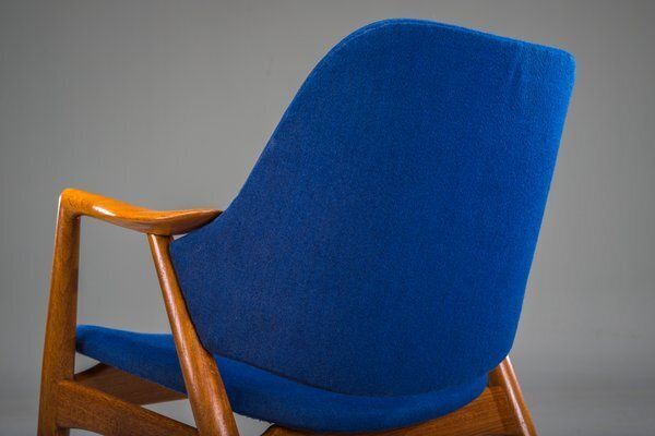 Armchair In Blue And Teak By Alf Svensson For Dux, 1960s photo furniture