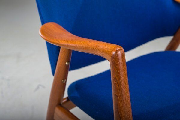 photo vintage Armchair In Blue And Teak By Alf Svensson For Dux, 1960s