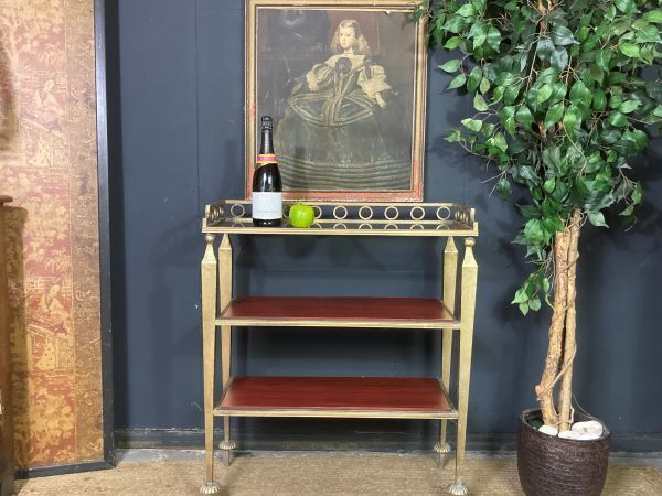 A Fine French Antique Gilt Metal 3 Tier Side Table photo furniture