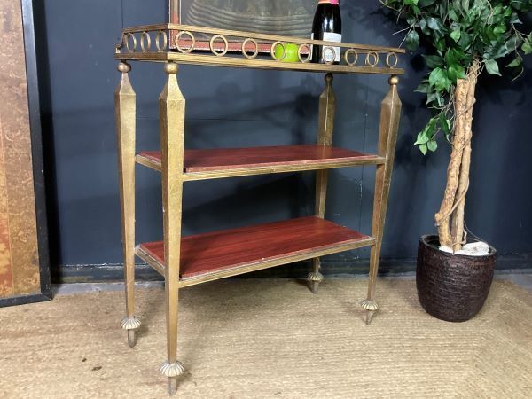 A Fine French Antique Gilt Metal 3 Tier Side Table photo vinterior
