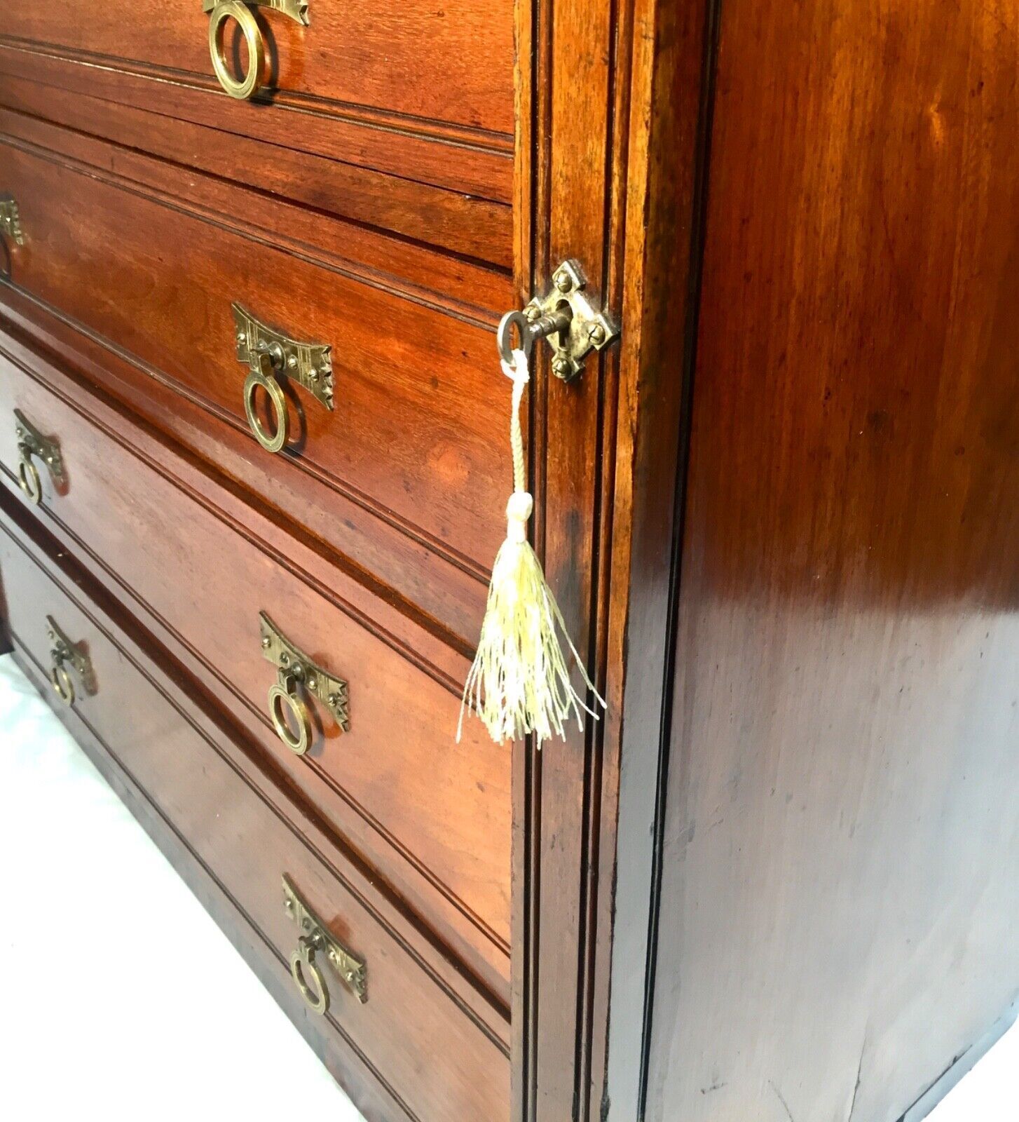 Antique Mahogany Wood Victorian Architects Plan Chest Of Drawers / Cabinet 1880 photo buy