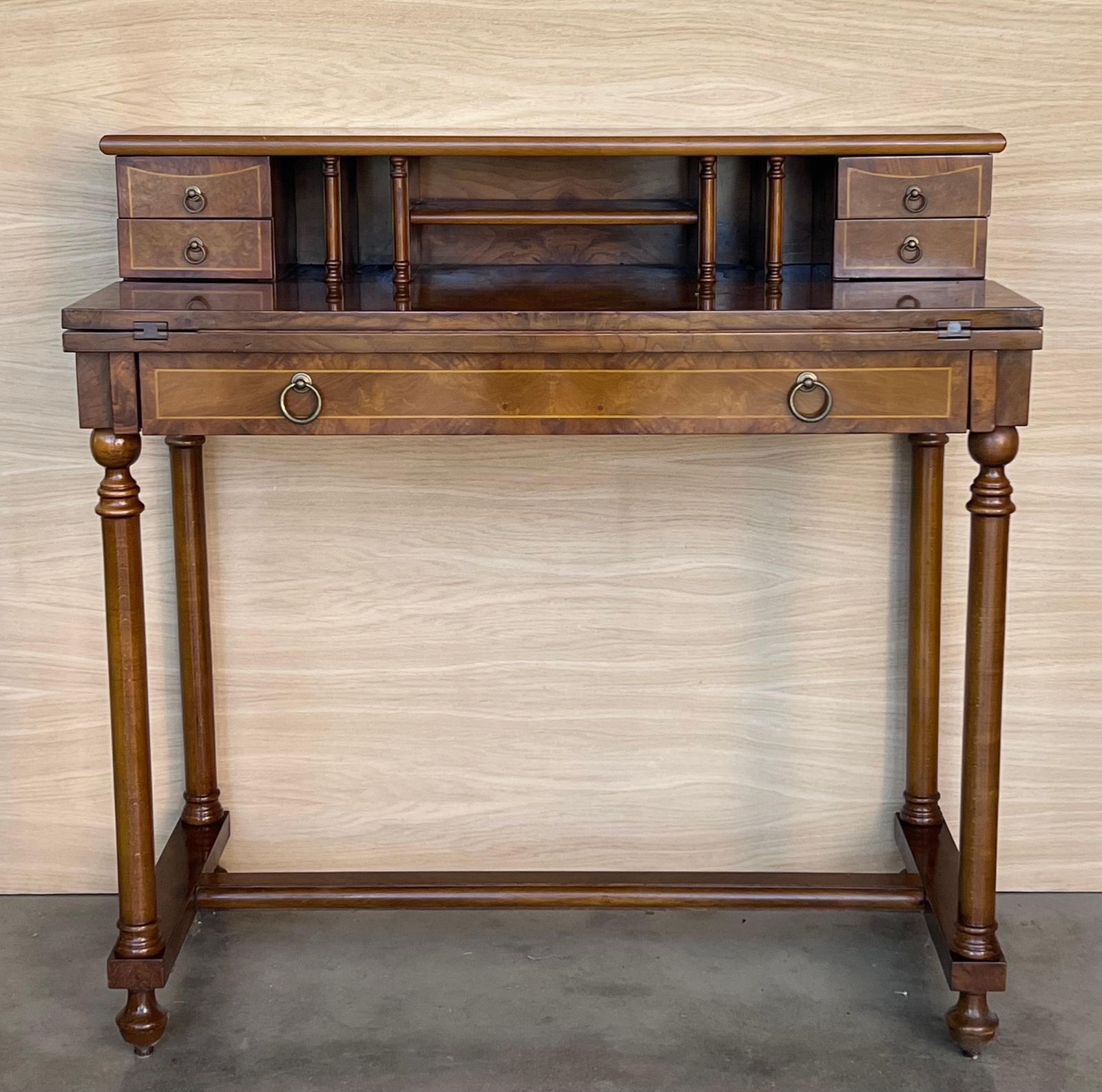 Early 20th Century French Walnut Venner Desk, 1940s photo furniture