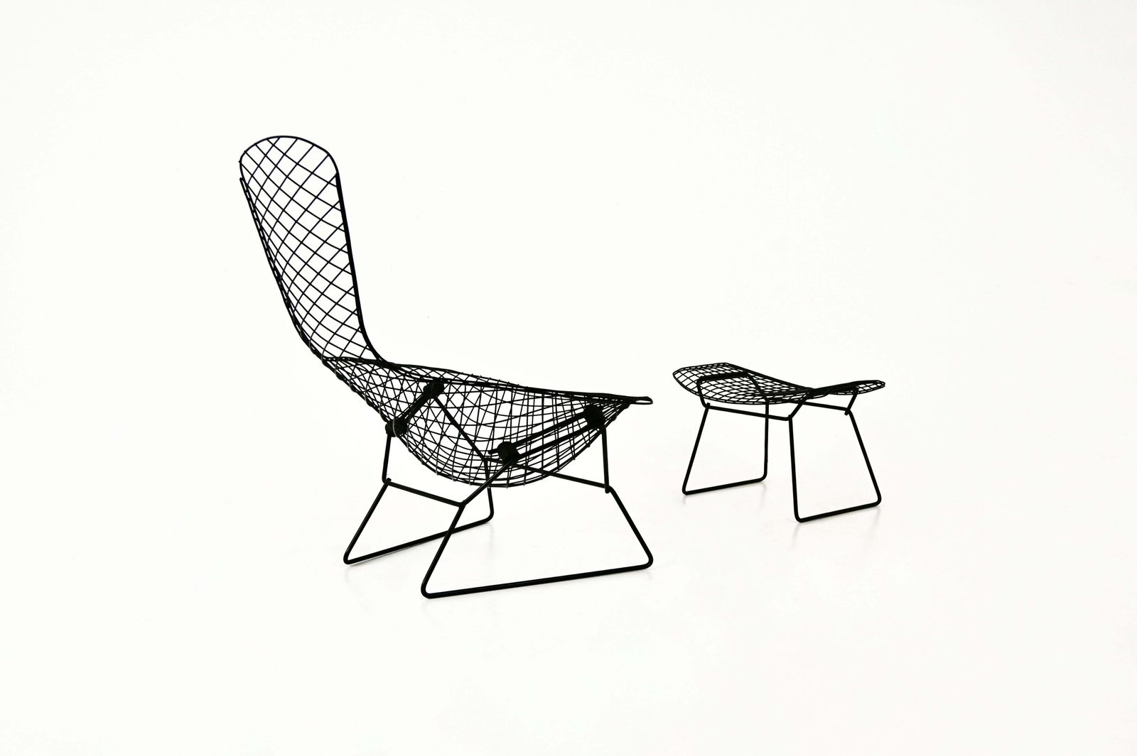 Bird Chair With Ottoman By Harry Bertoia For Knoll, 1960 photo vintage