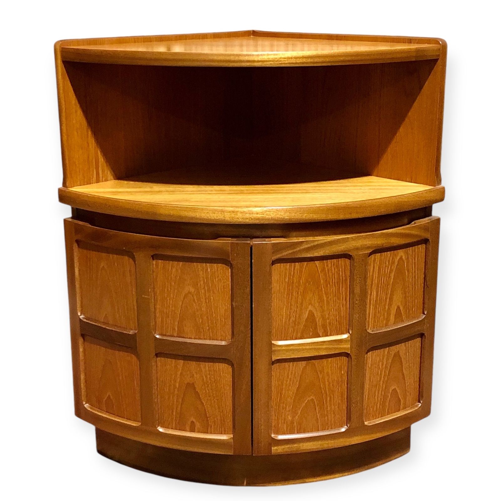 A Handsome Pair Of Retro Teak Corner Cabinets By Nathan photo furniture